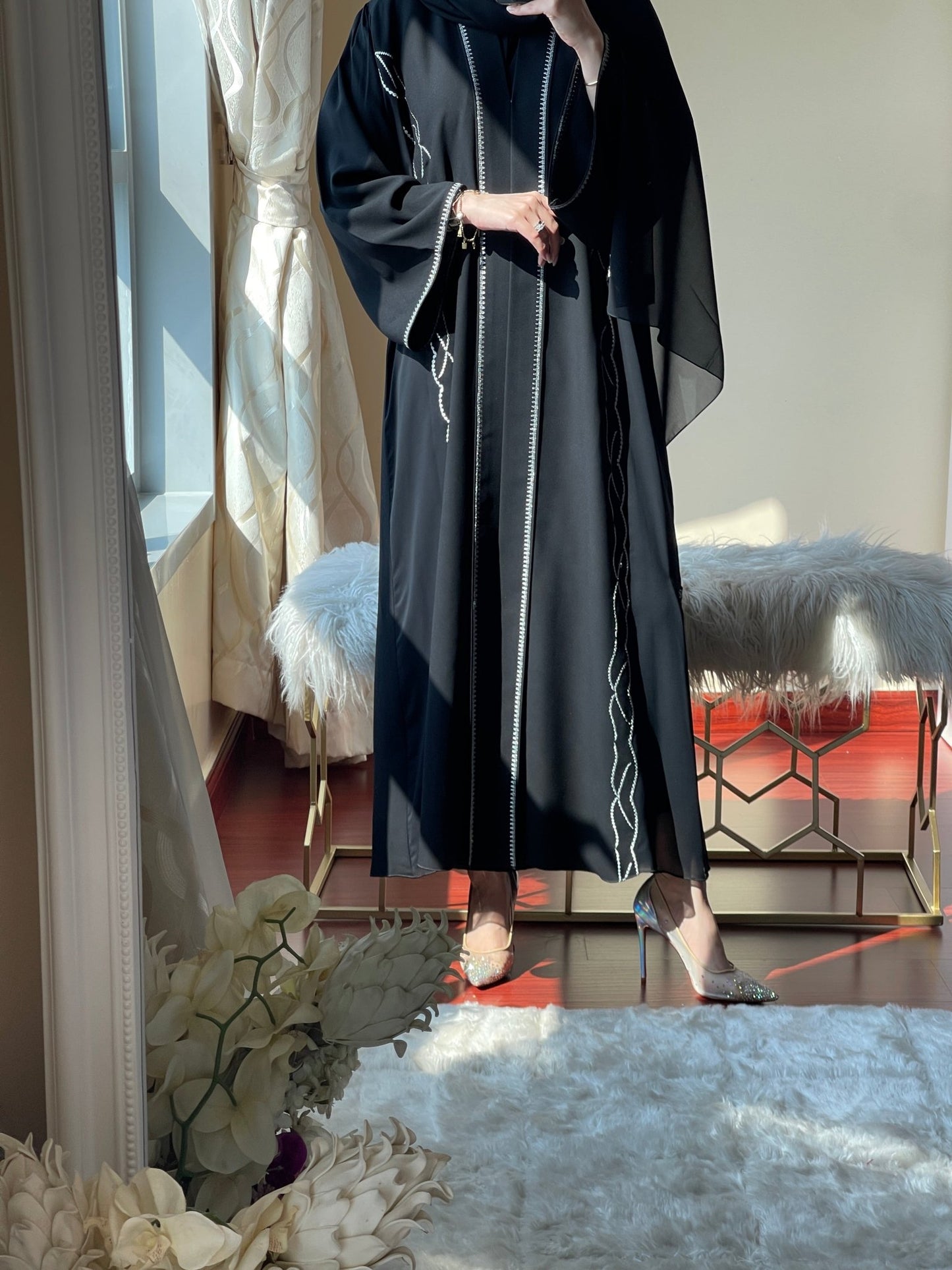 C - Black - Work - Abaya - Set - 59