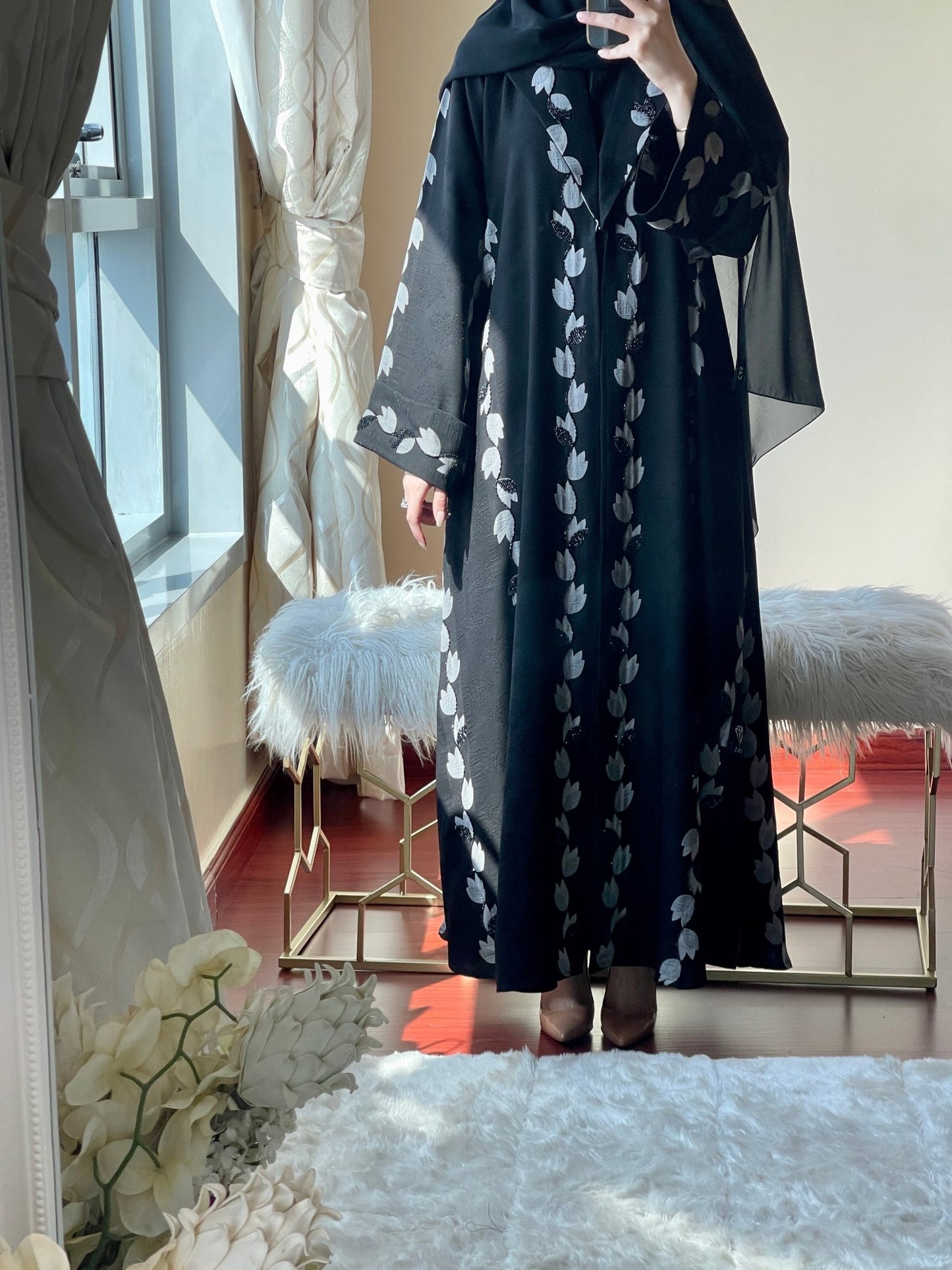 C - Black - Work - Abaya - Set - 61