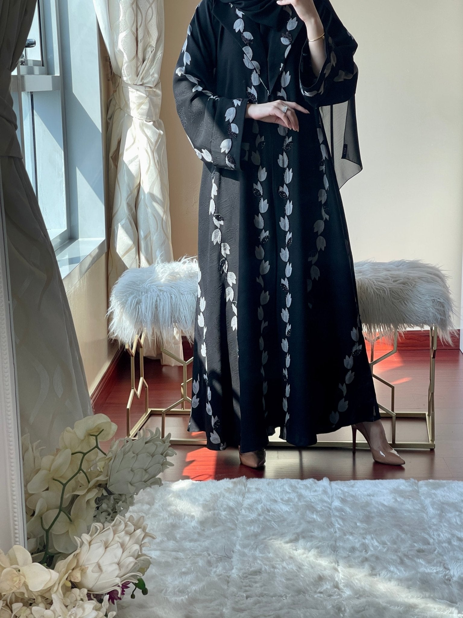 C - Black - Work - Abaya - Set - 61