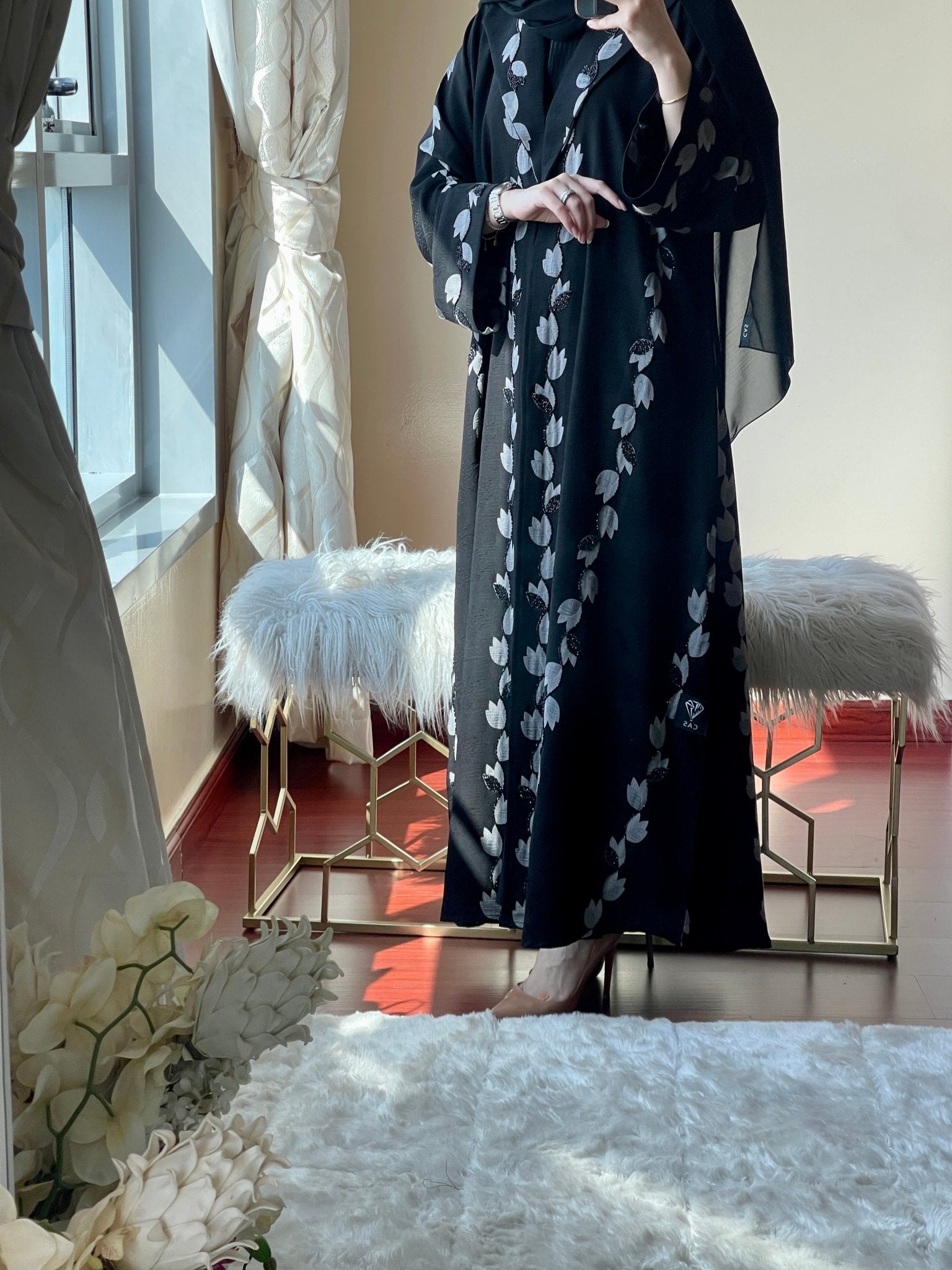 C - Black - Work - Abaya - Set - 61