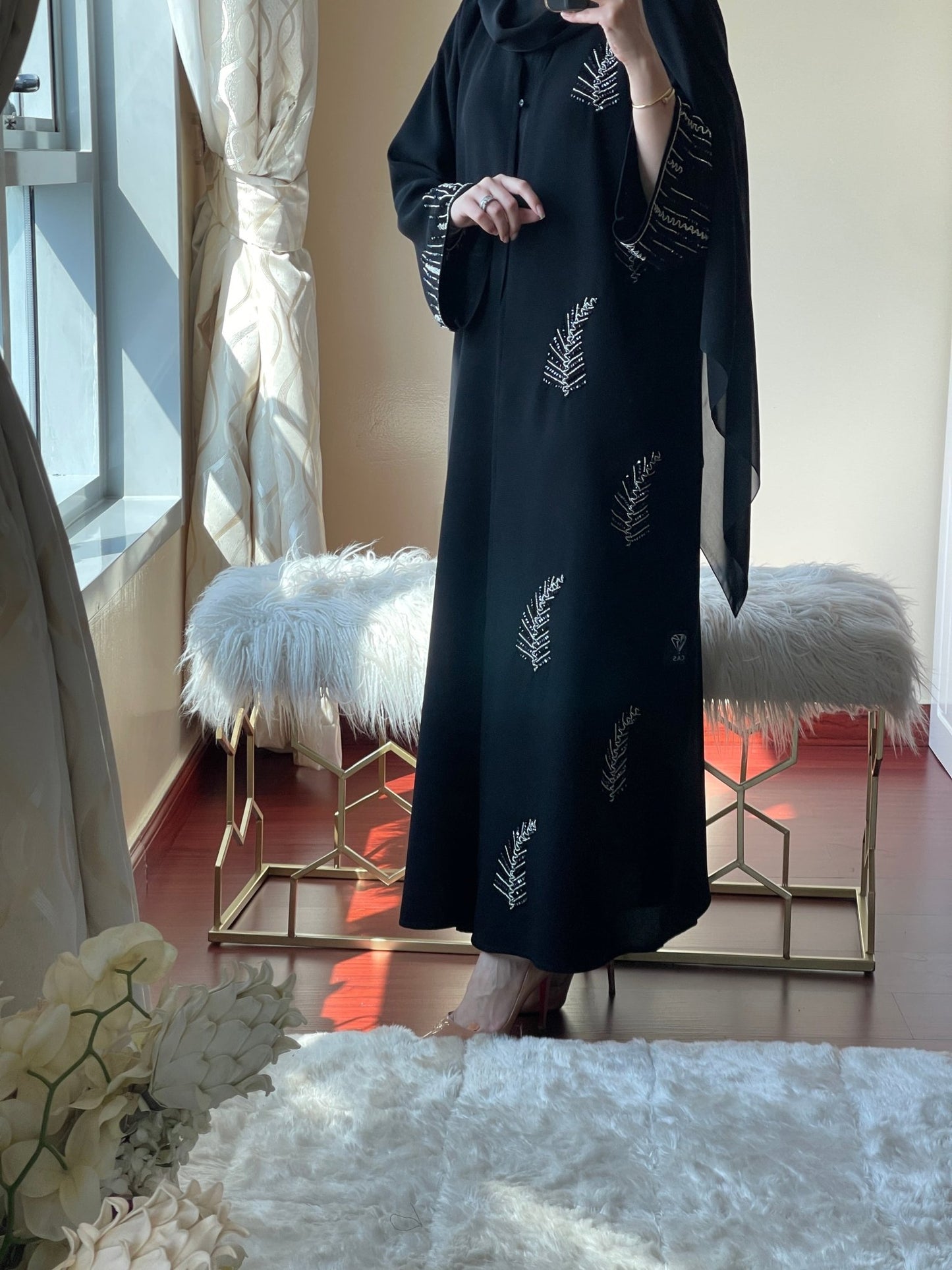 C - Black - Work - Abaya - Set - 62