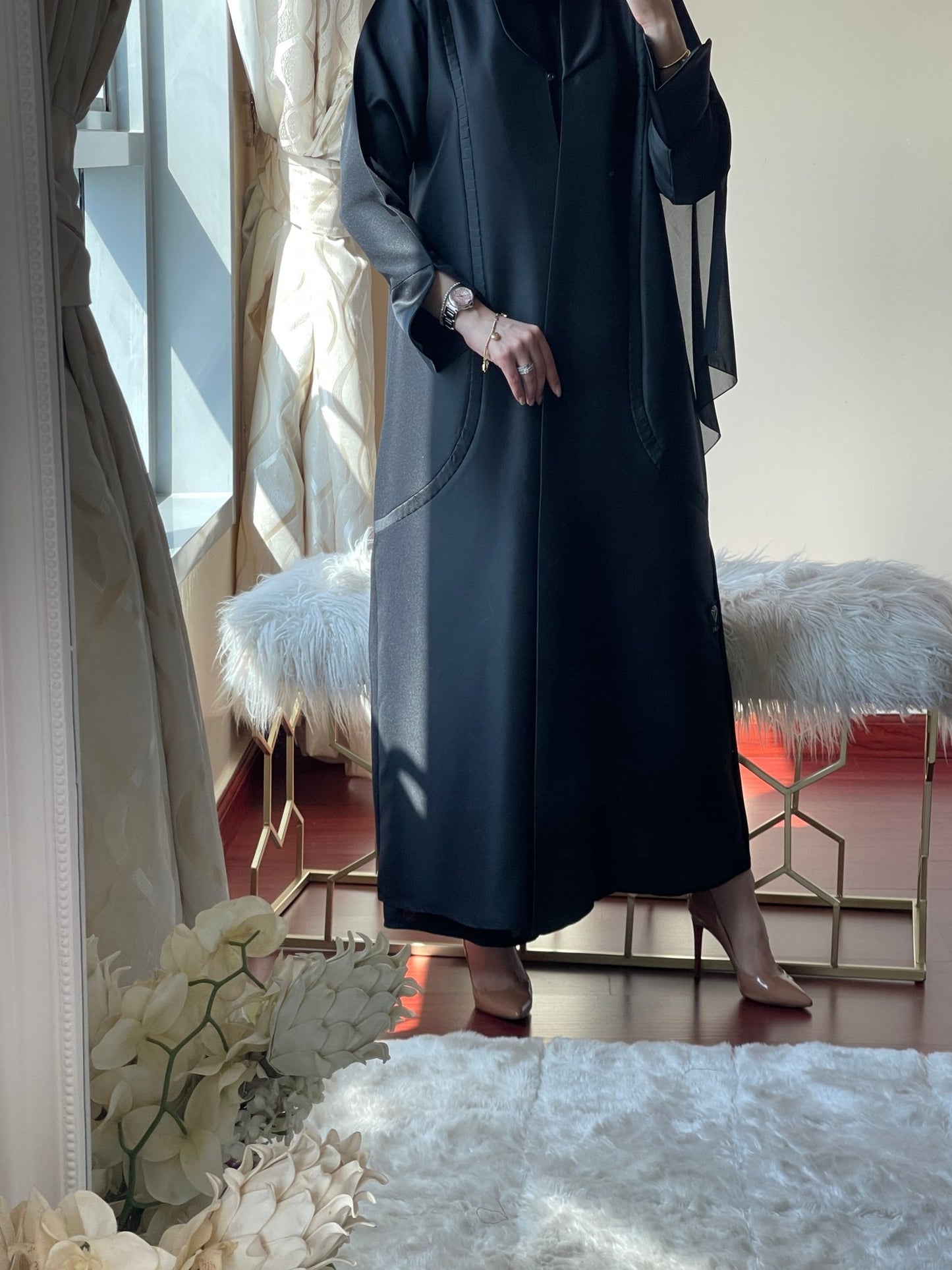 C - Black - Work - Abaya - Set - 63