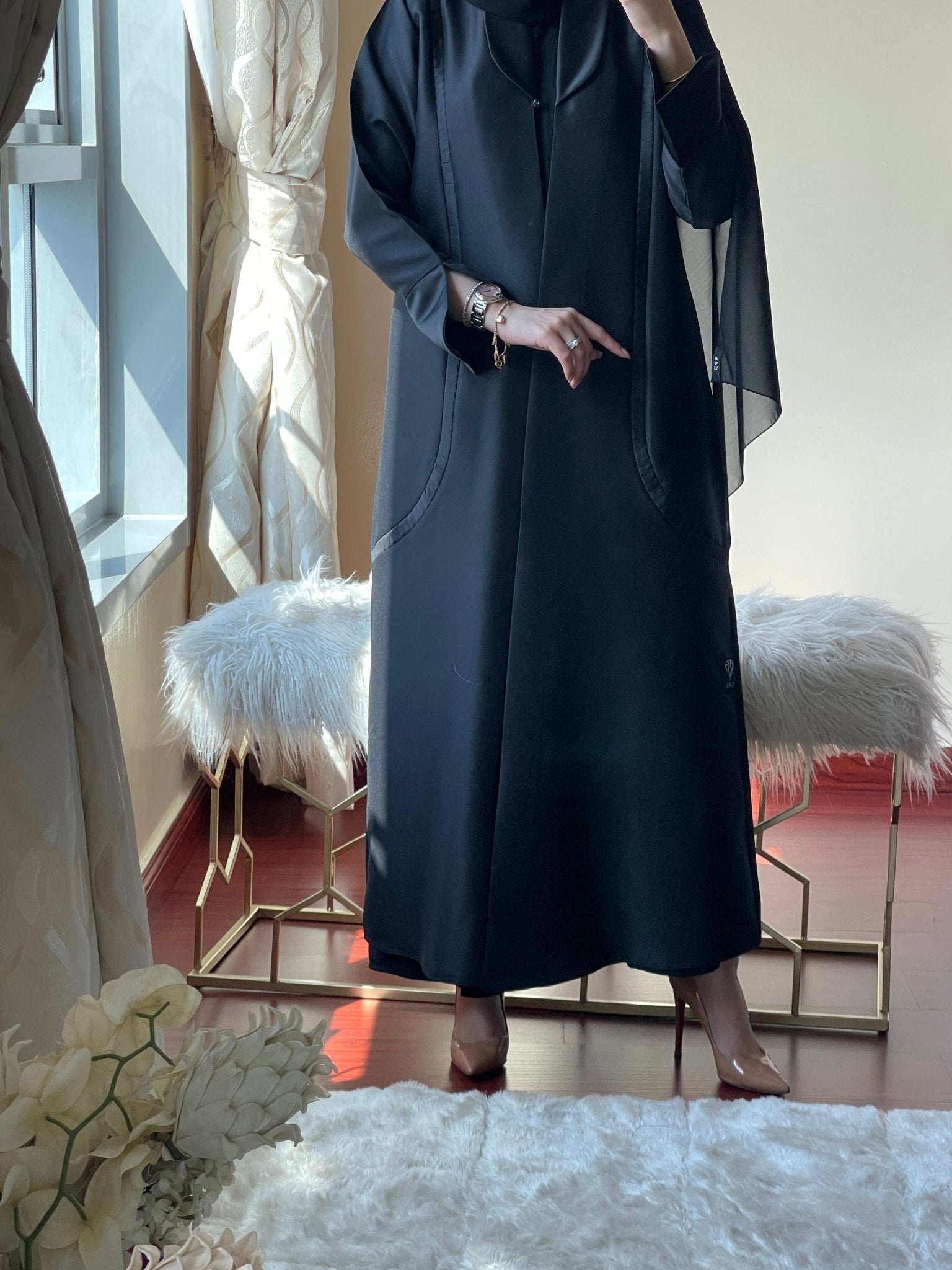 C - Black - Work - Abaya - Set - 63