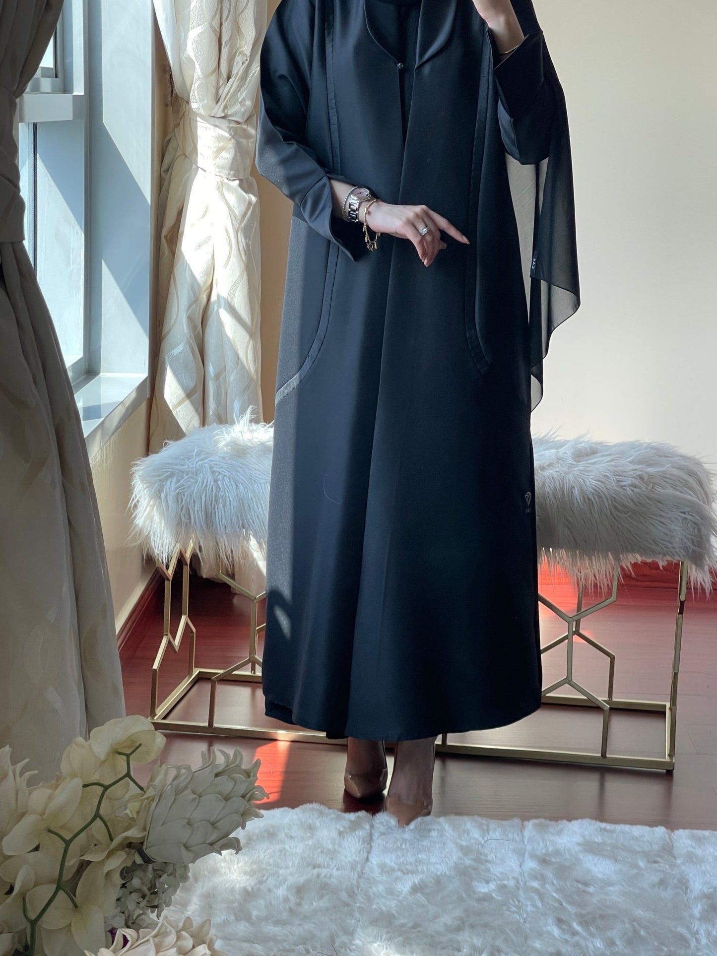 C - Black - Work - Abaya - Set - 63