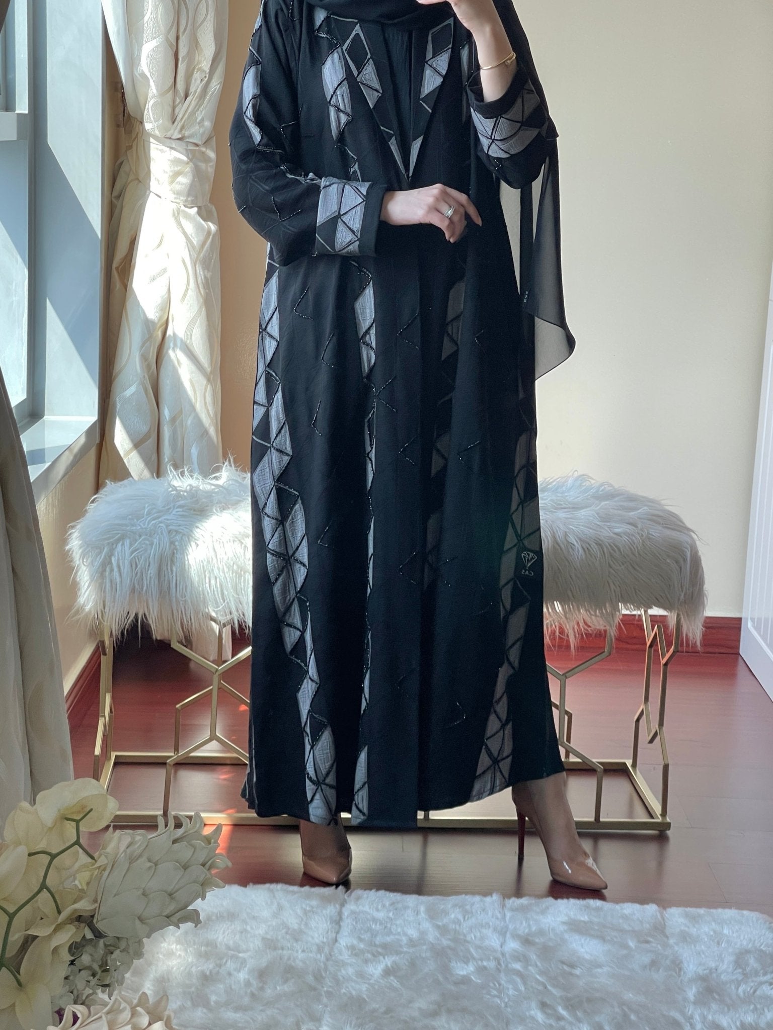 C - Black - Work - Abaya - Set - 64