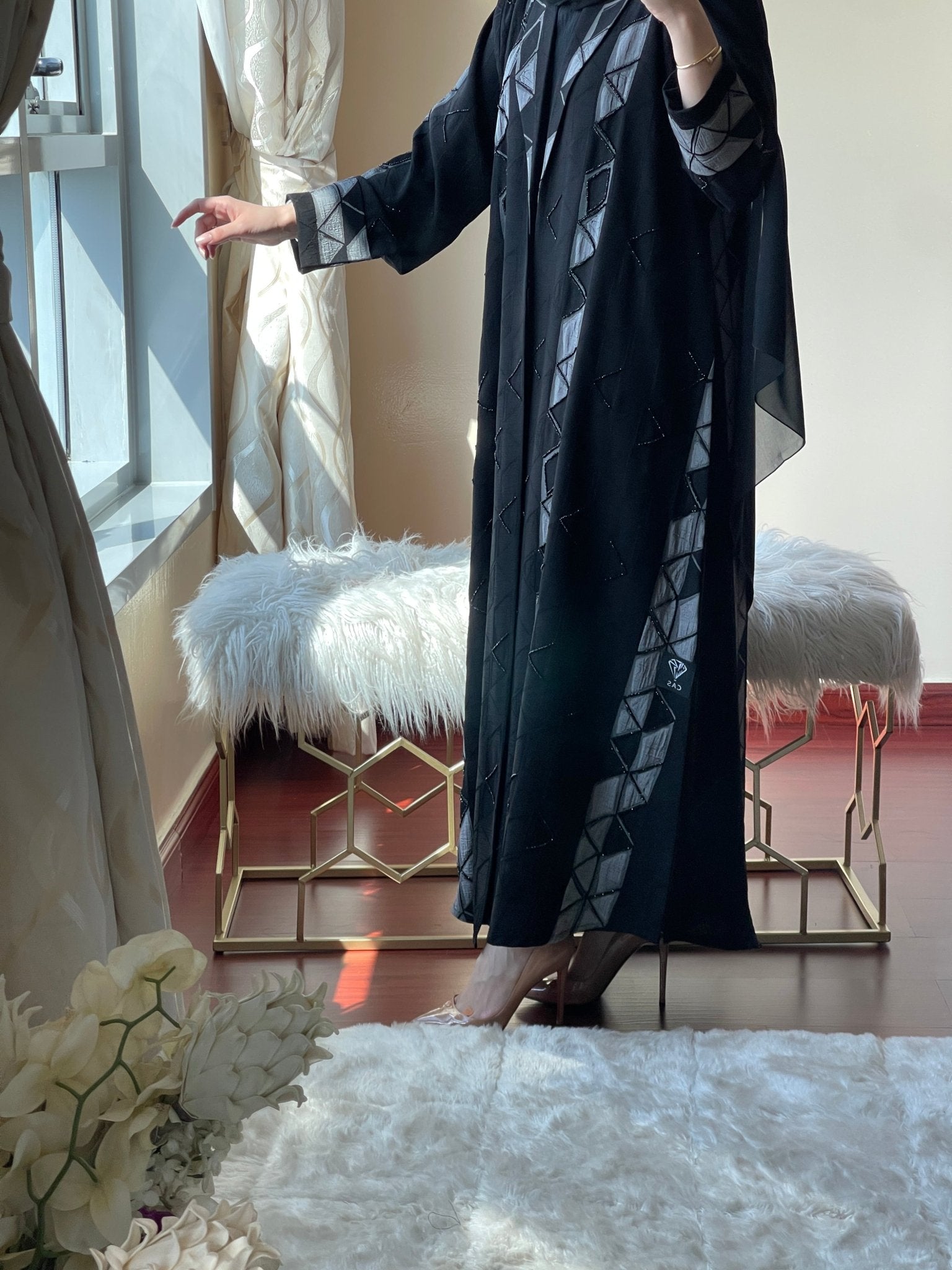 C - Black - Work - Abaya - Set - 64