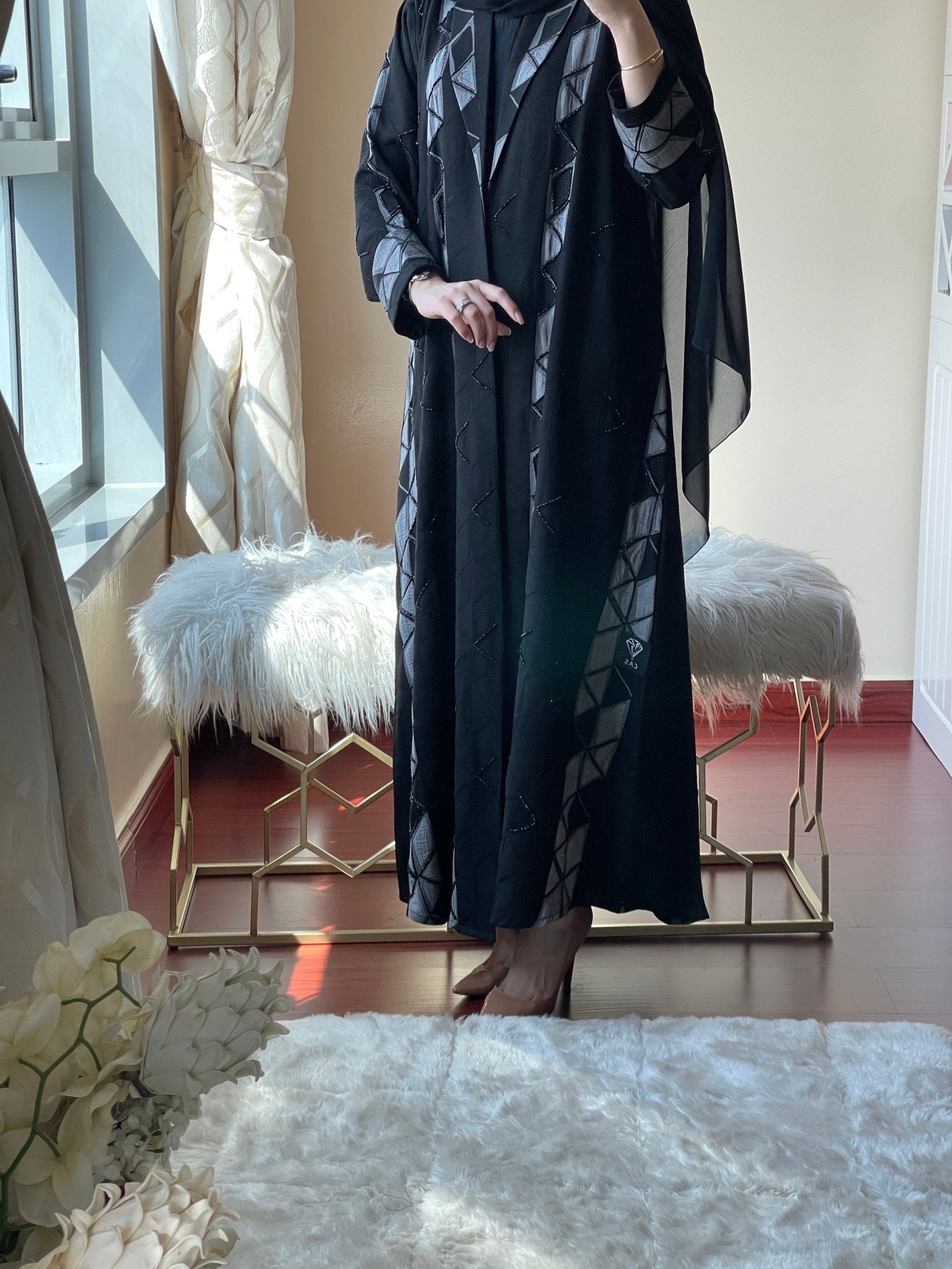 C - Black - Work - Abaya - Set - 64