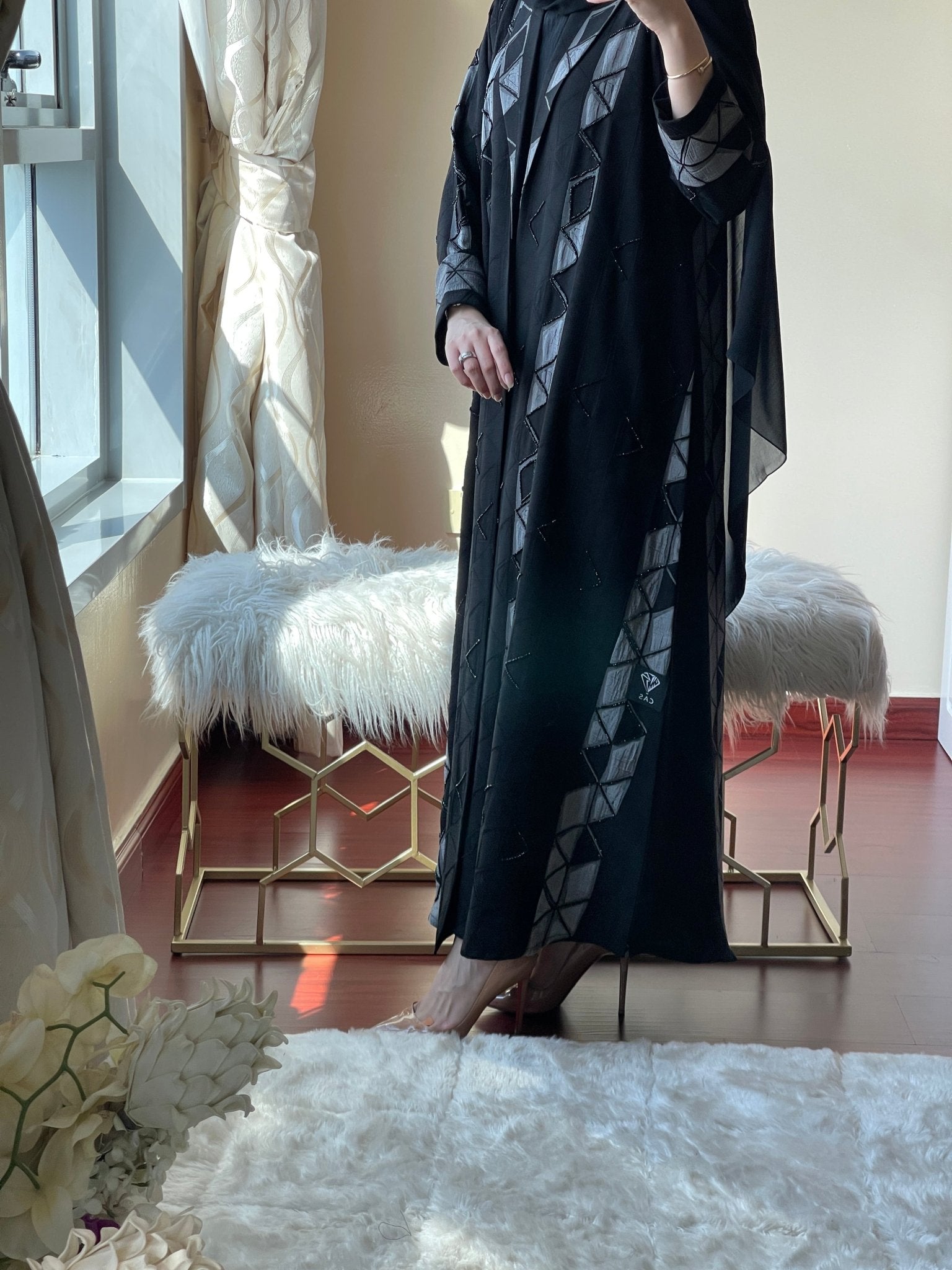 C - Black - Work - Abaya - Set - 64