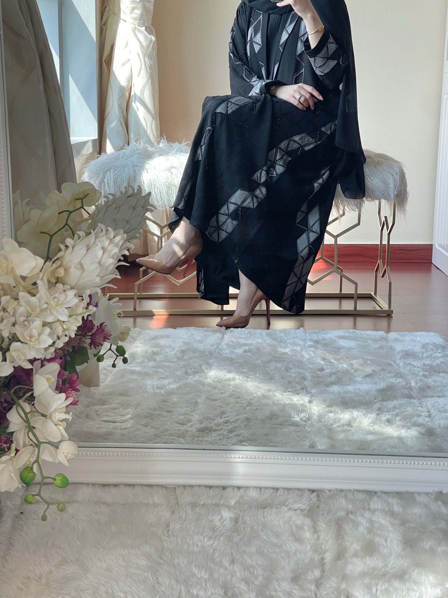 C - Black - Work - Abaya - Set - 64