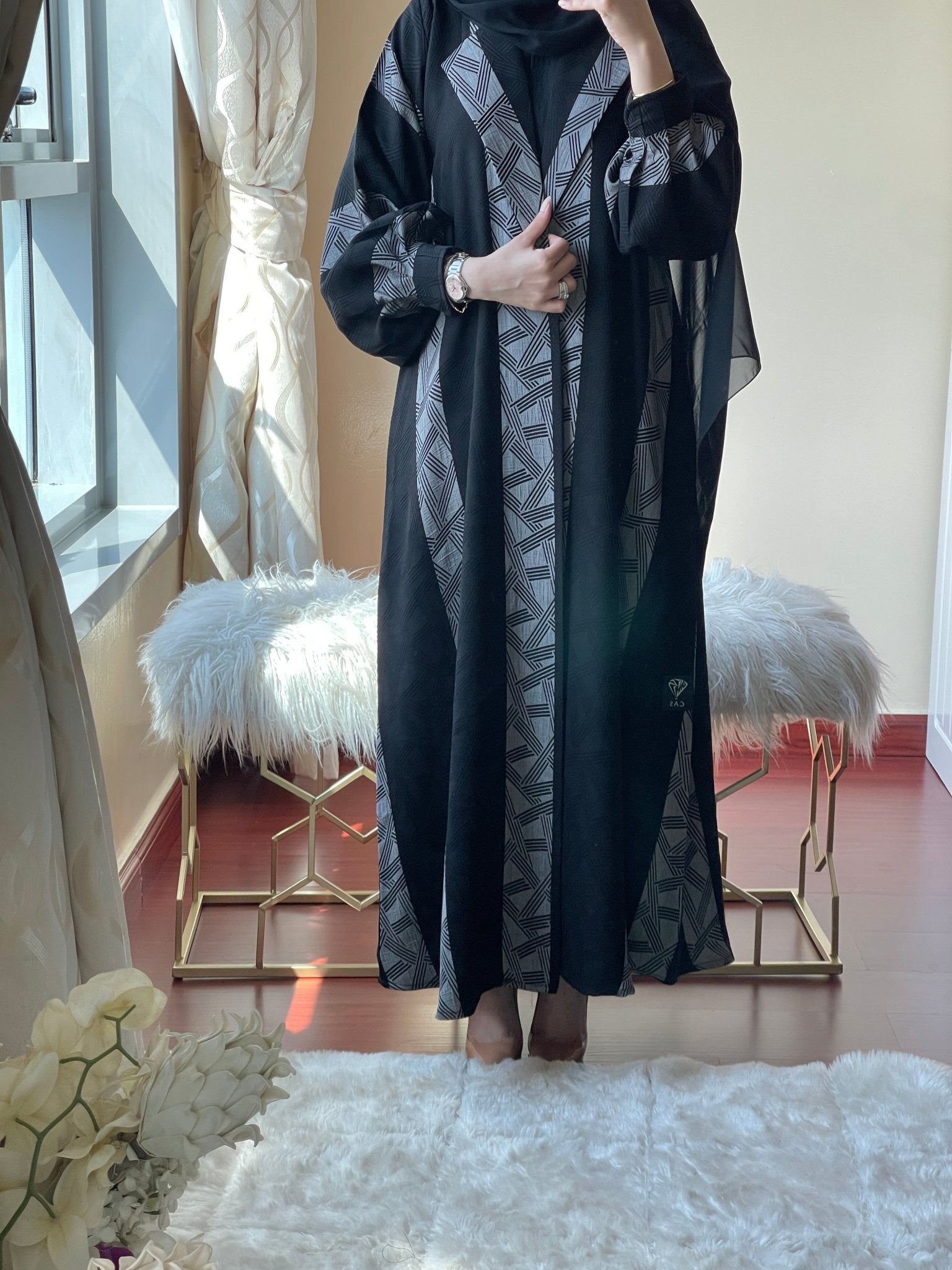 C - Black - Work - Abaya - Set - 65