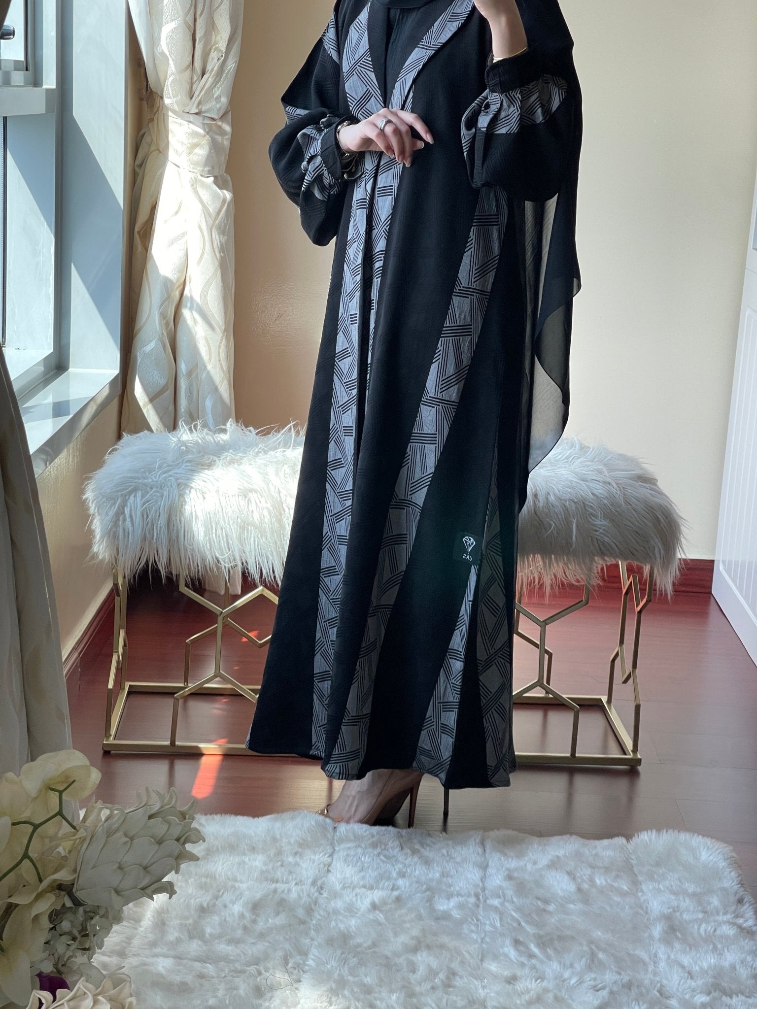 C - Black - Work - Abaya - Set - 65