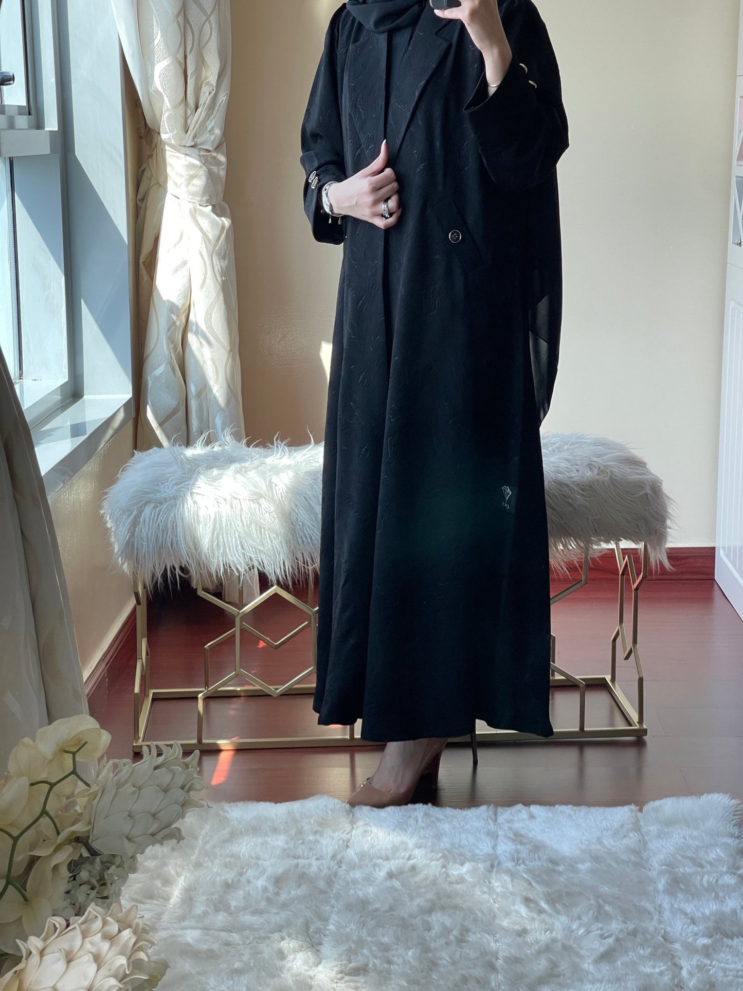 C - Black - Work - Abaya - Set - 66