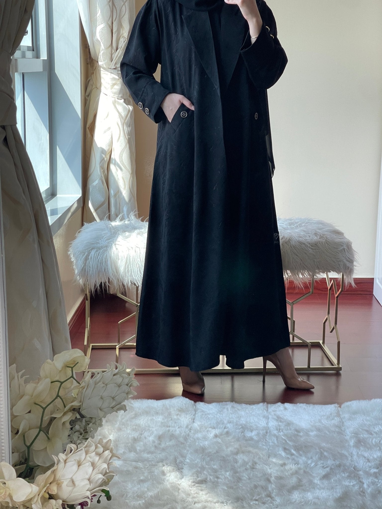 C - Black - Work - Abaya - Set - 66