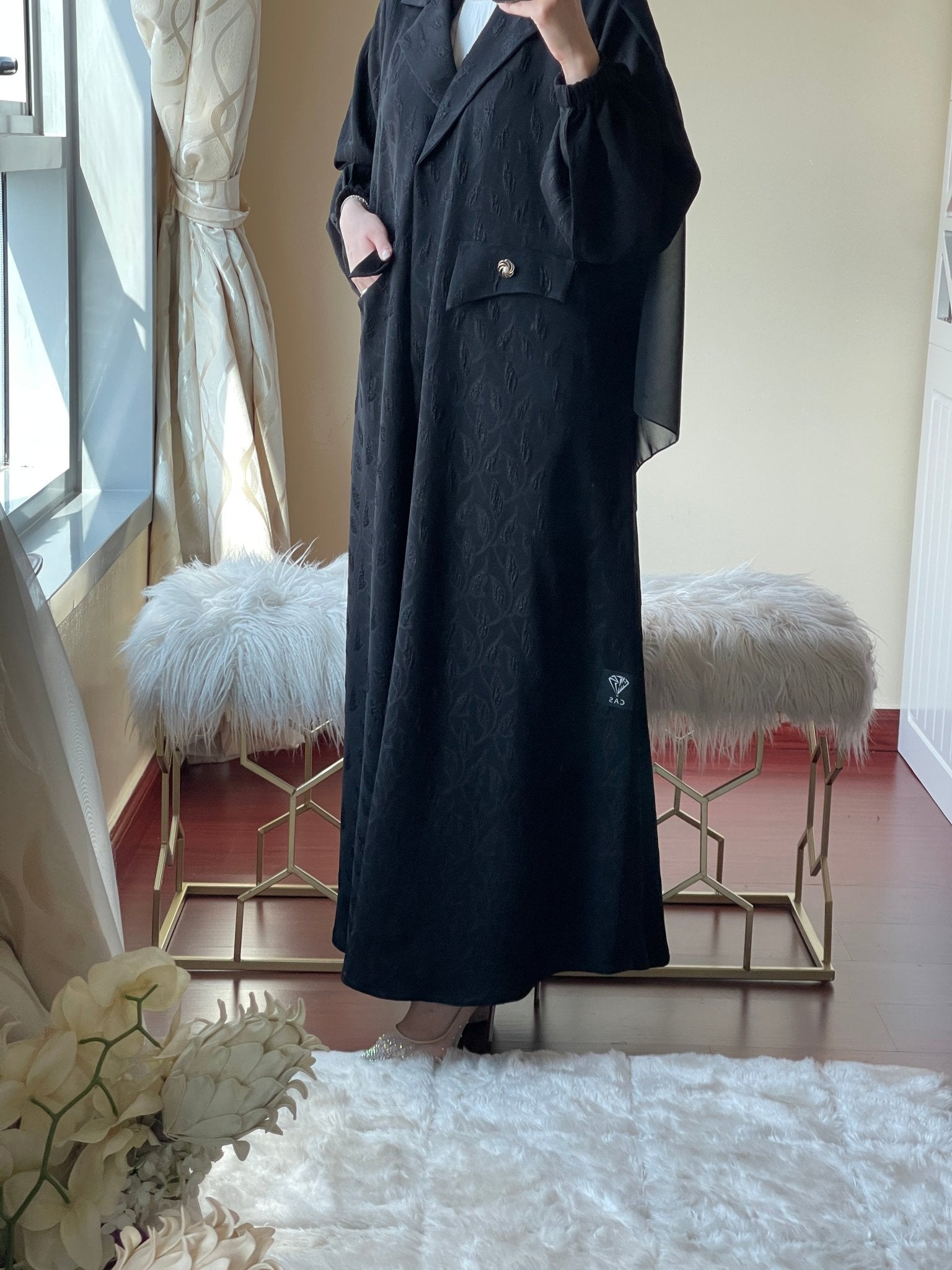 C - Black - Work - Abaya - Set - 68