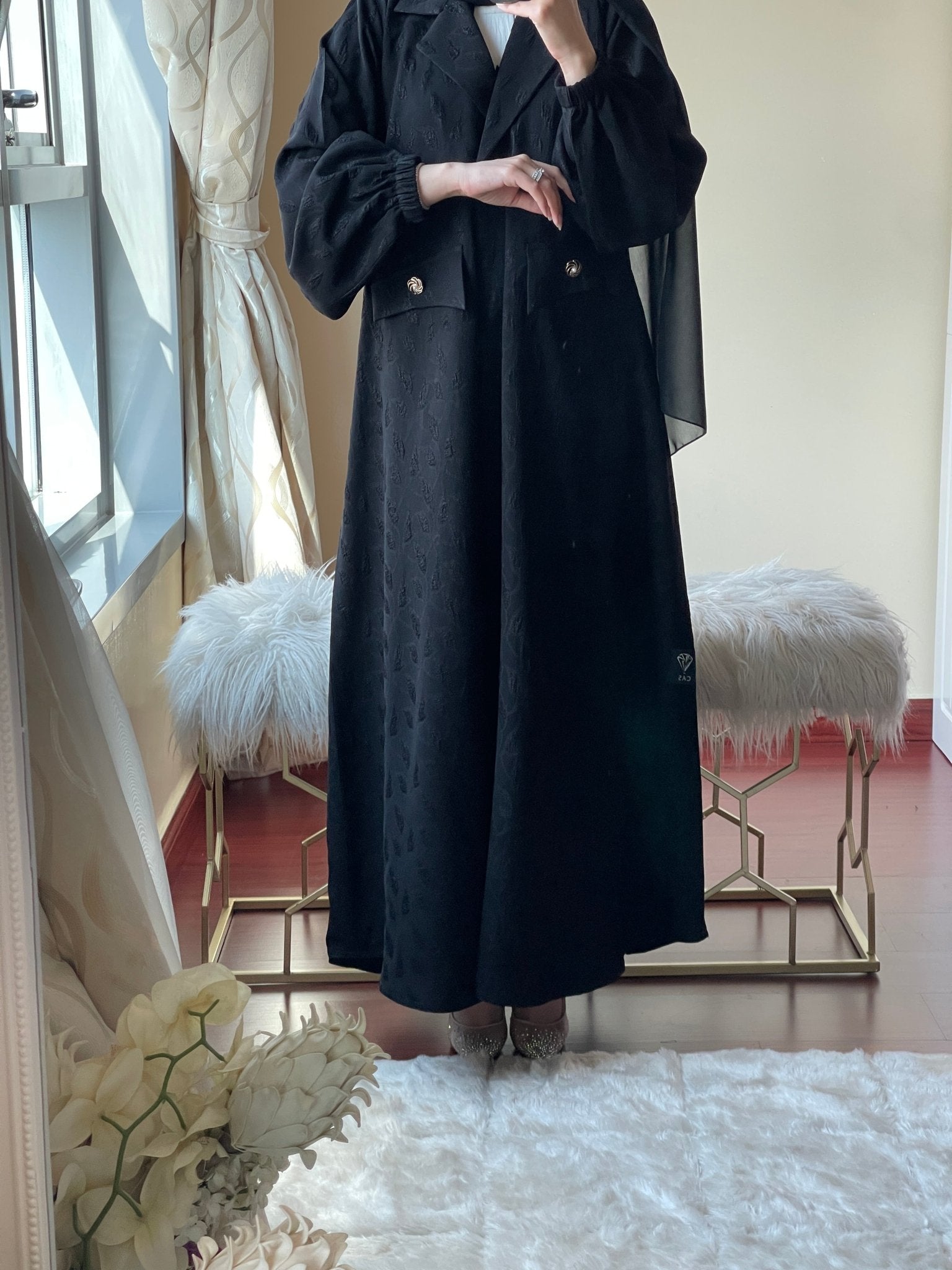 C - Black - Work - Abaya - Set - 68