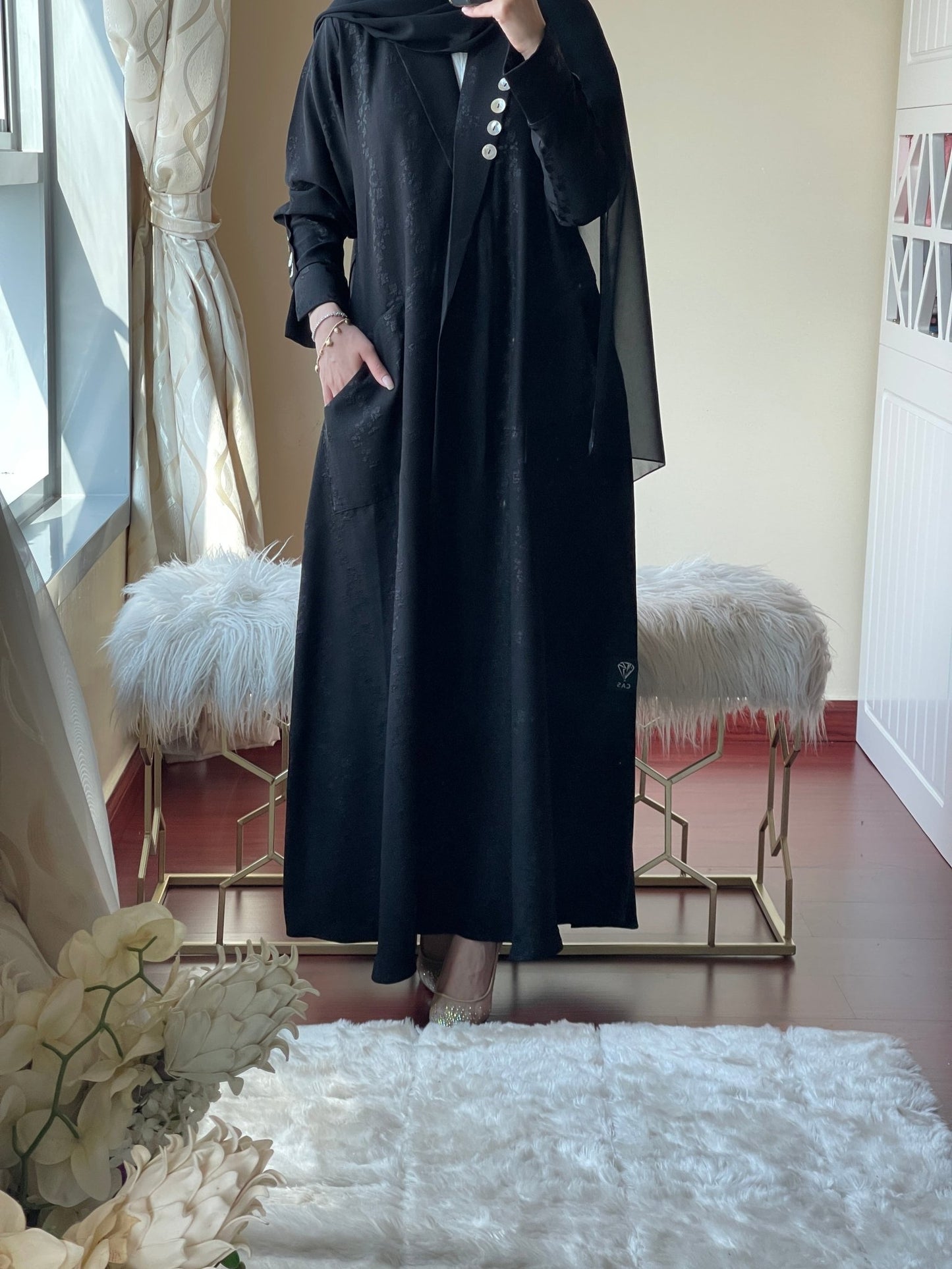 C - Black - Work - Abaya - Set - 69