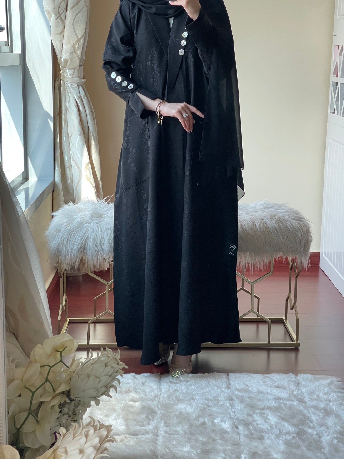 C - Black - Work - Abaya - Set - 69