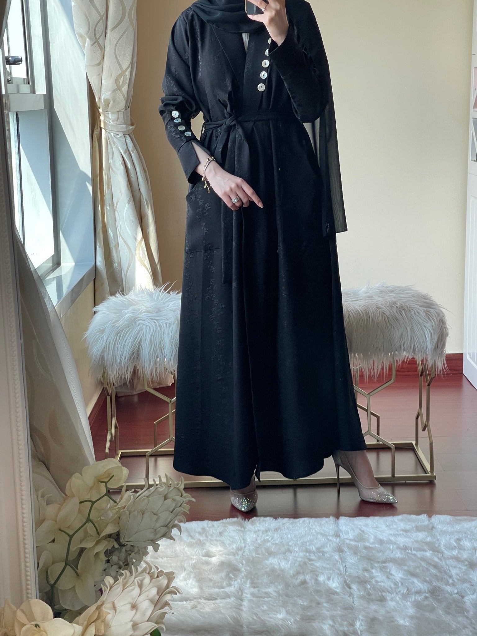 C - Black - Work - Abaya - Set - 69