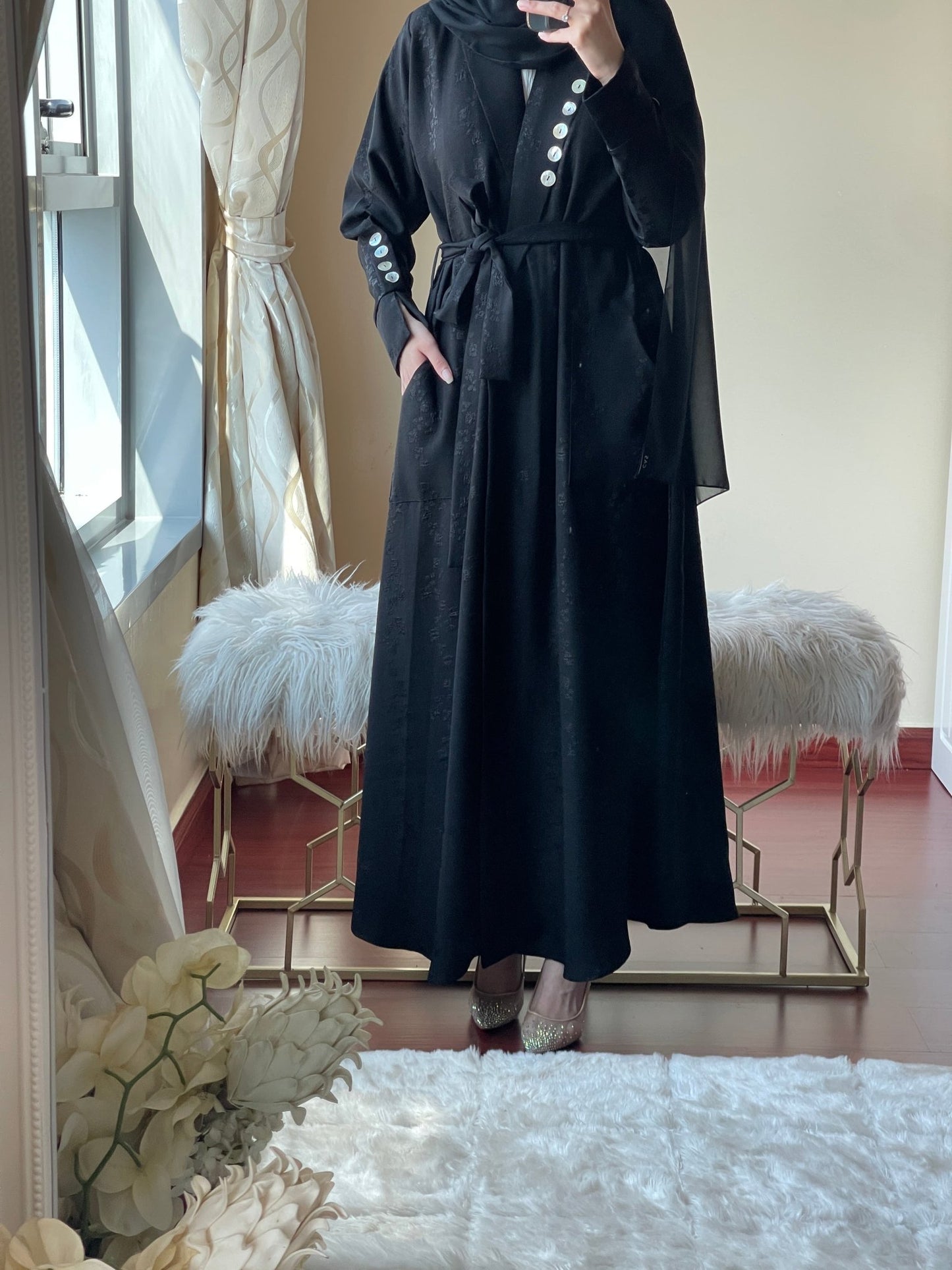 C - Black - Work - Abaya - Set - 69