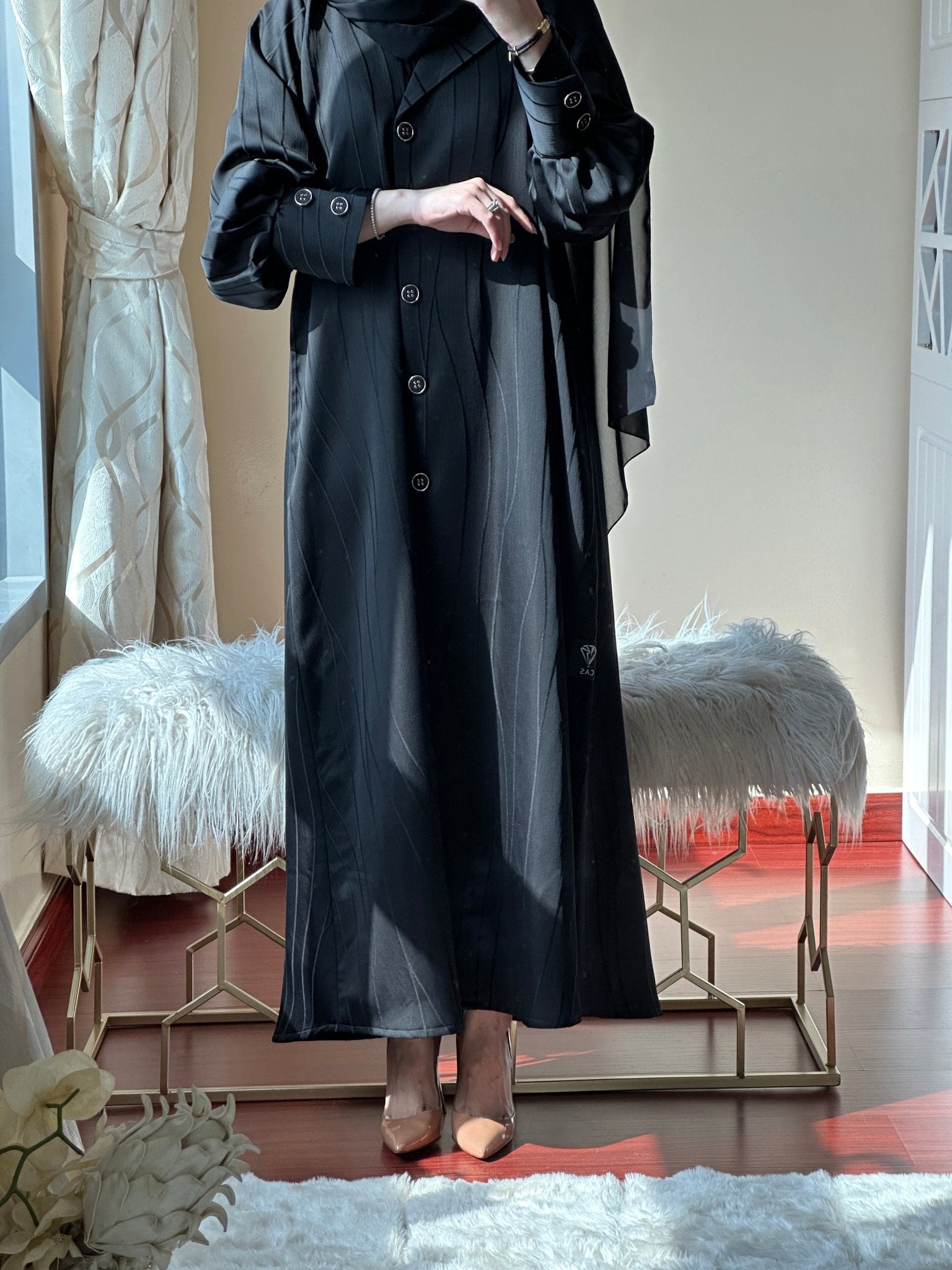 C - Black - Work - Abaya - Set - 70