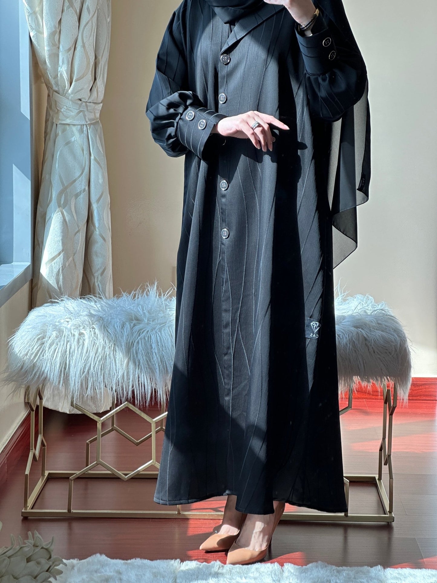 C - Black - Work - Abaya - Set - 70