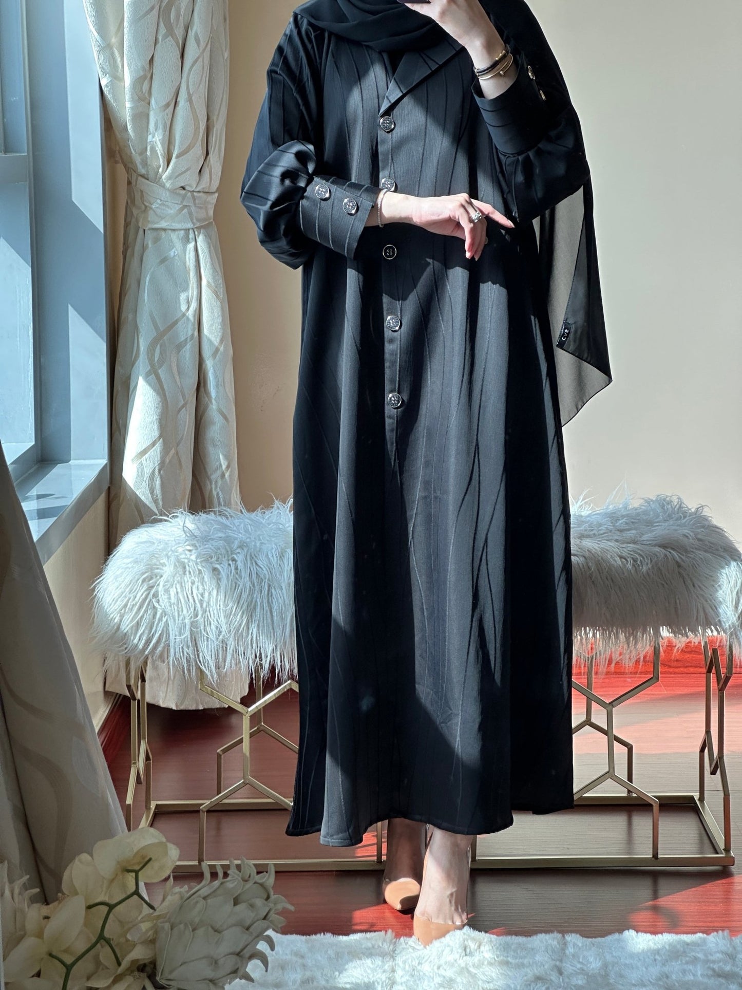 C - Black - Work - Abaya - Set - 70