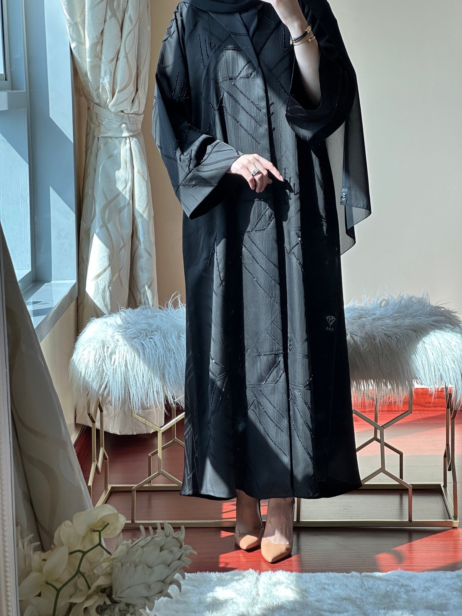 C - Black - Work - Abaya - Set - 72