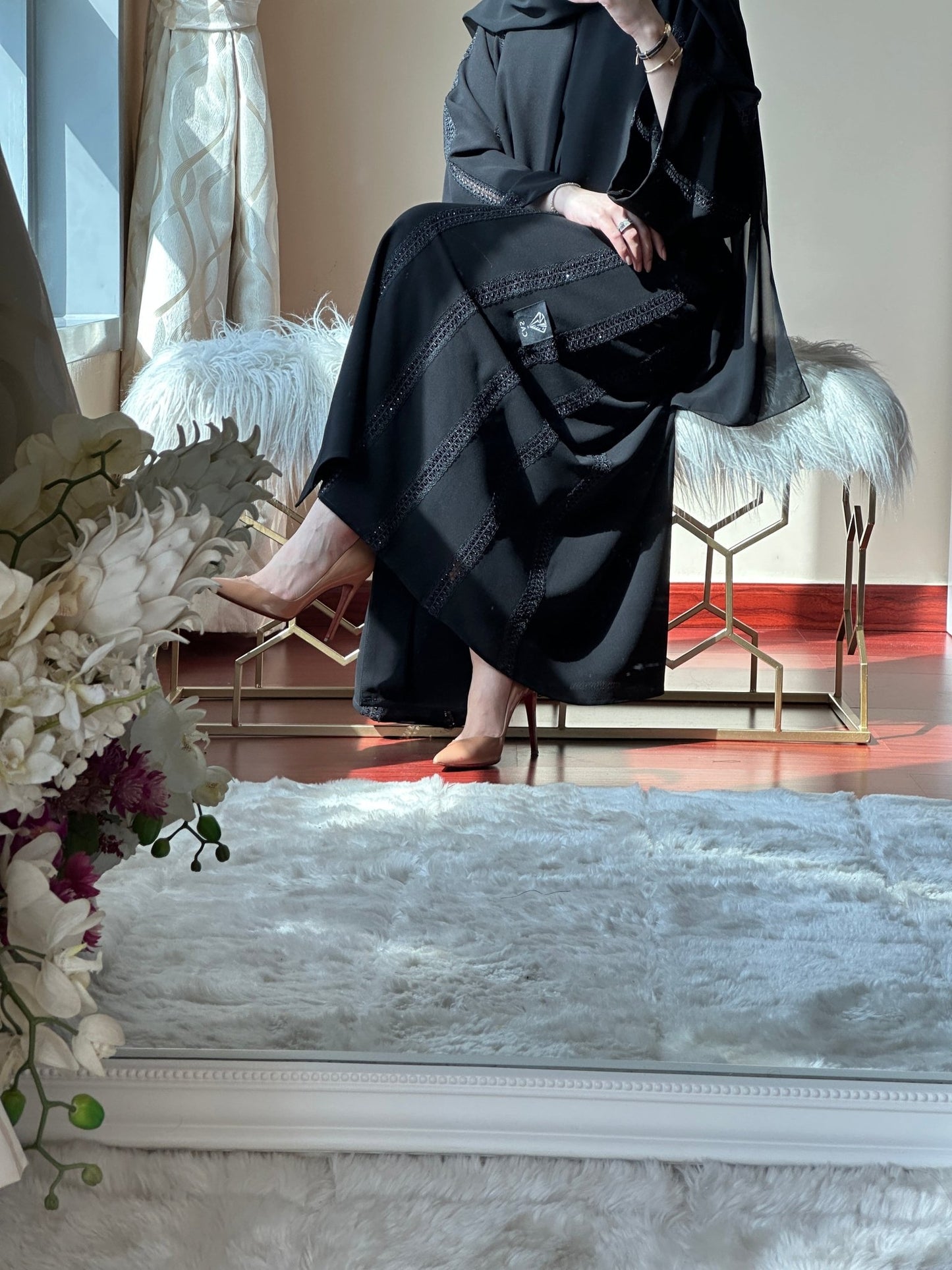 C - Black - Work - Abaya - Set - 75