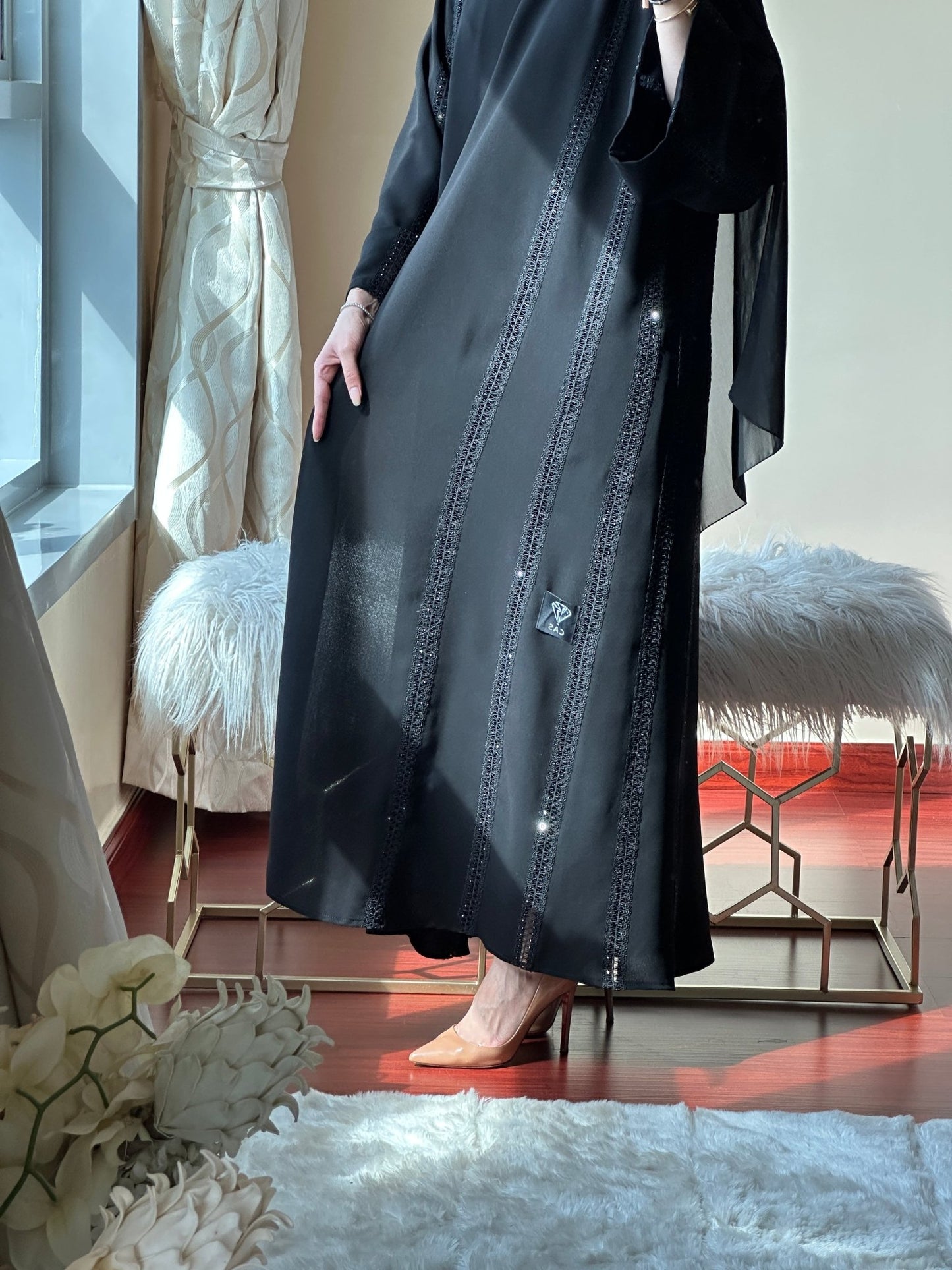 C - Black - Work - Abaya - Set - 75