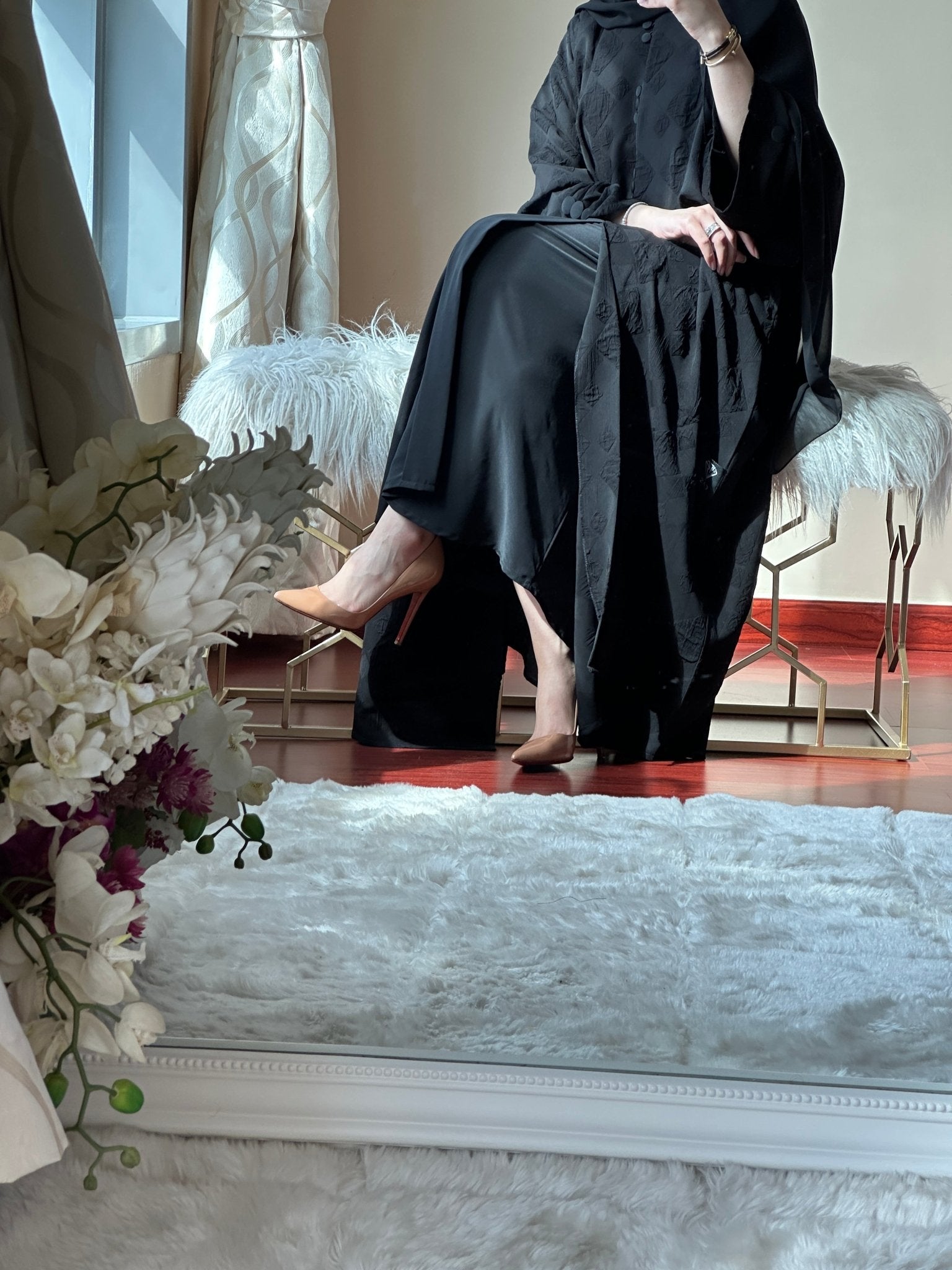 C - Black - Work - Abaya - Set - 77