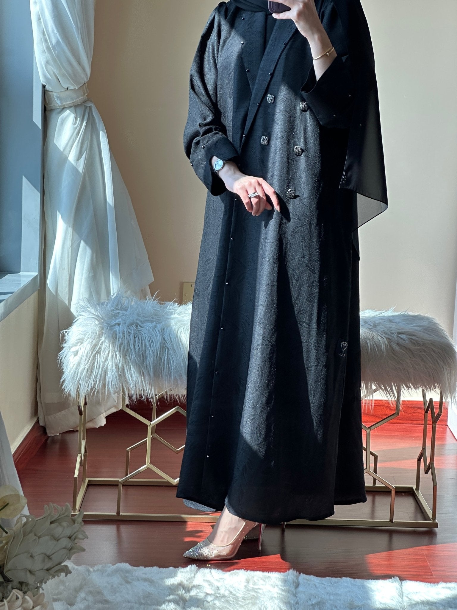C - Black - Work - Abaya - Set - 87