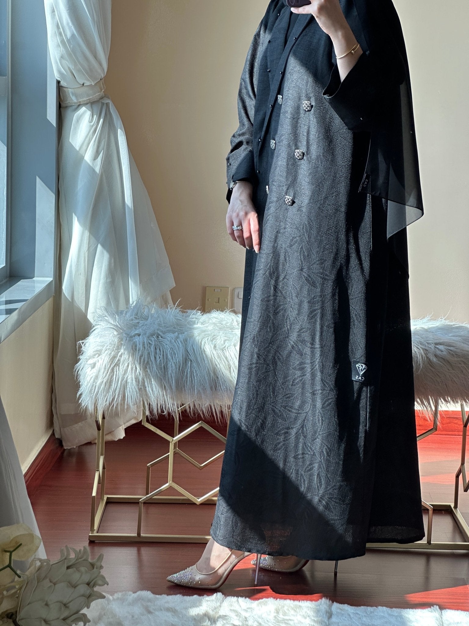 C - Black - Work - Abaya - Set - 87