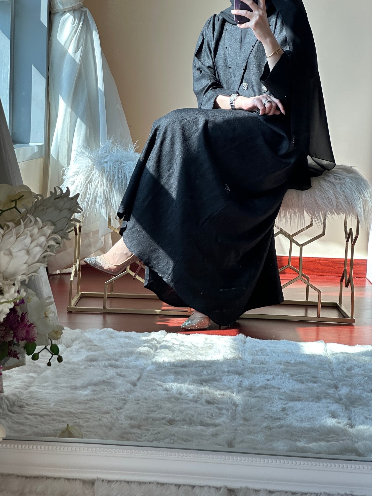 C - Black - Work - Abaya - Set - 87