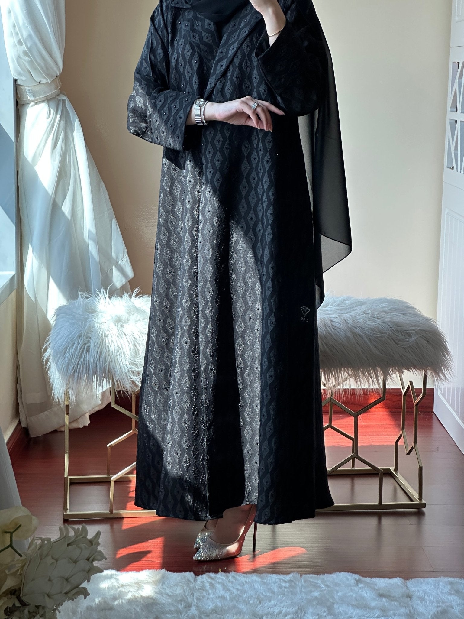 C - Black - Work - Abaya - Set - 88