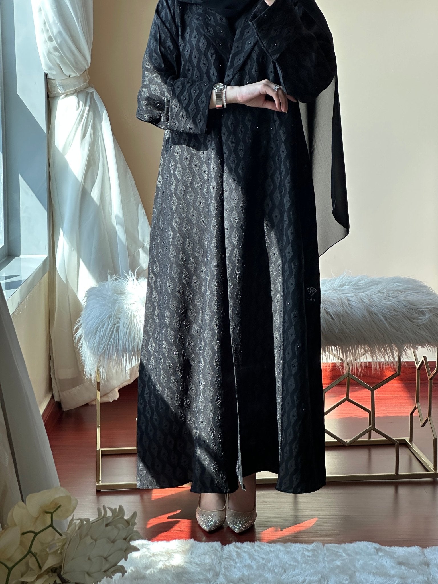 C - Black - Work - Abaya - Set - 88