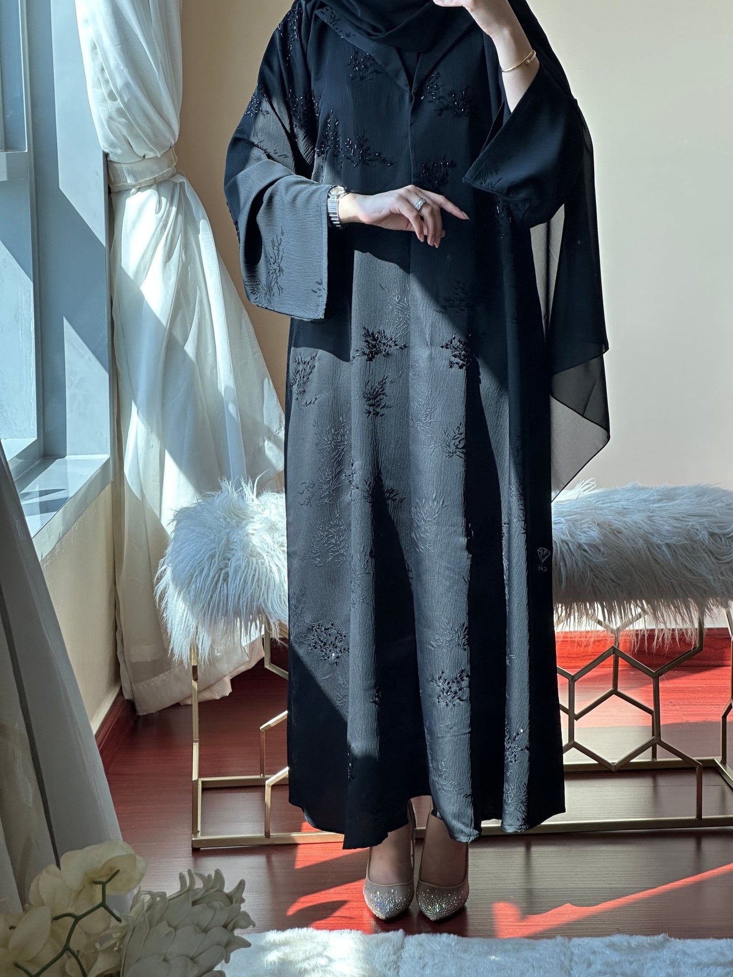 C - Black - Work - Abaya - Set - 90