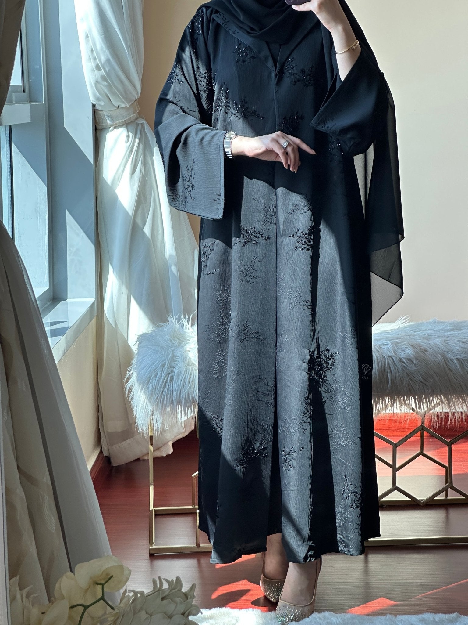 C - Black - Work - Abaya - Set - 90