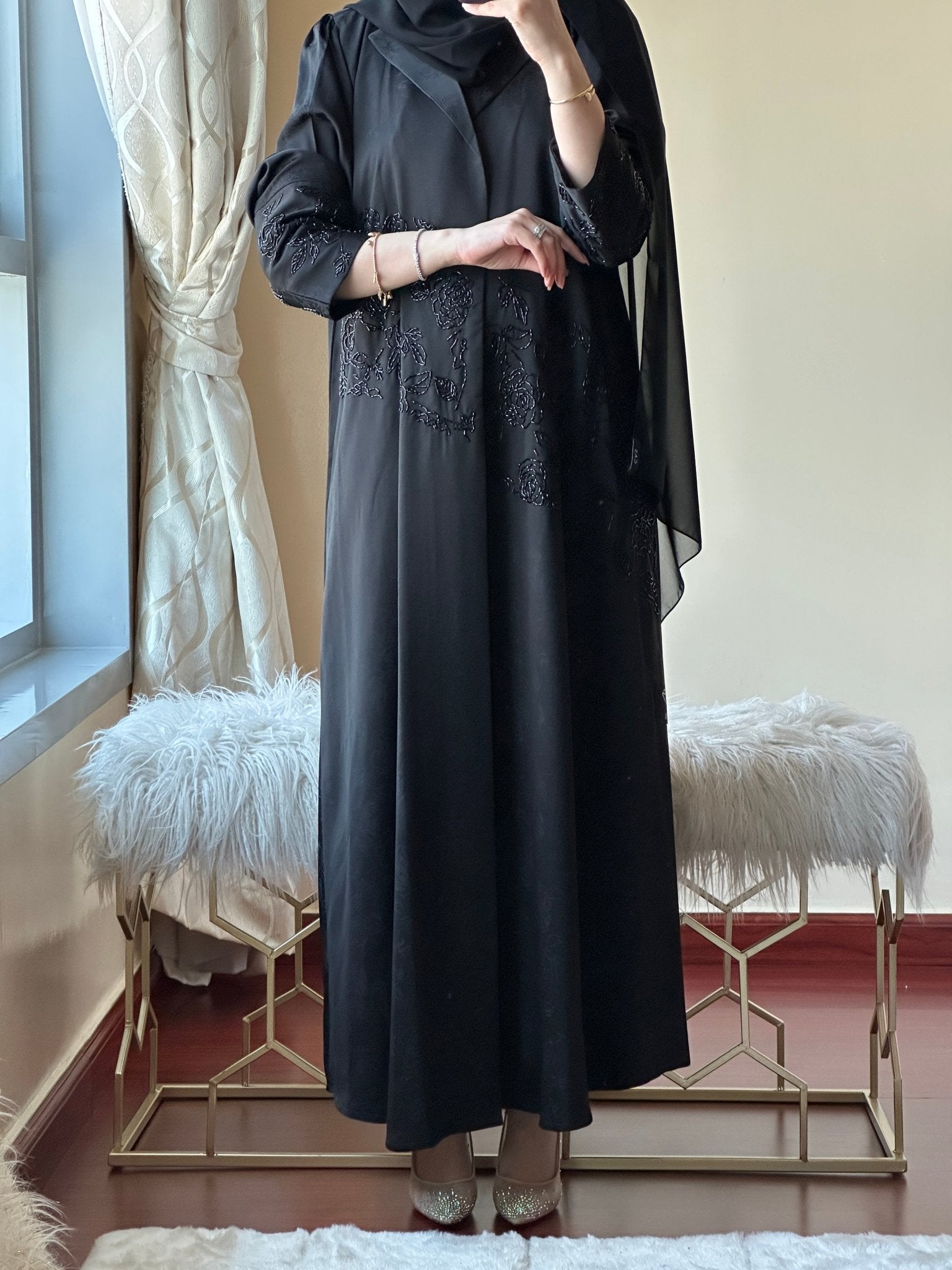 C - Black - Work - Abaya - Set - 93