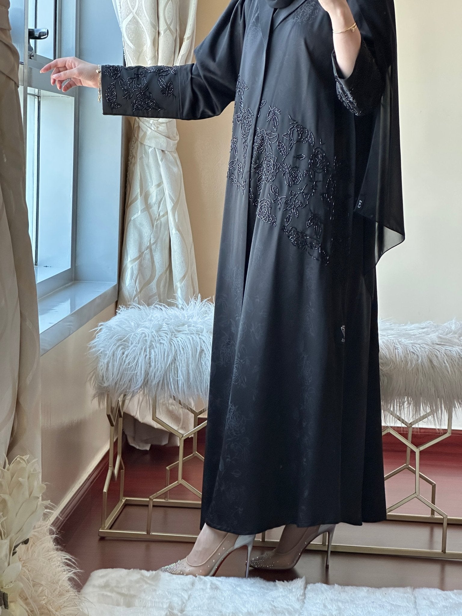 C - Black - Work - Abaya - Set - 93