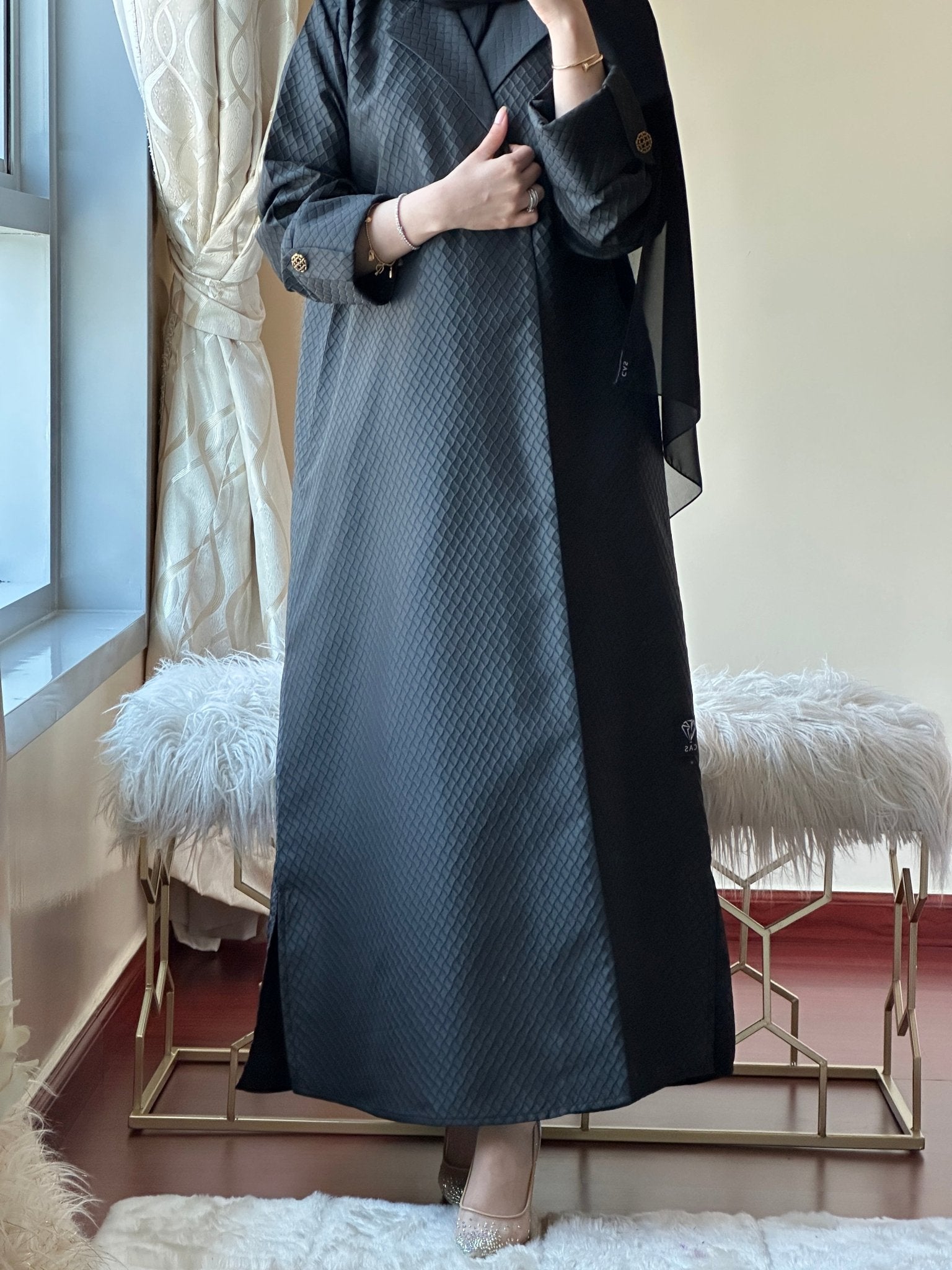 C - Black - Work - Abaya - Set - 94