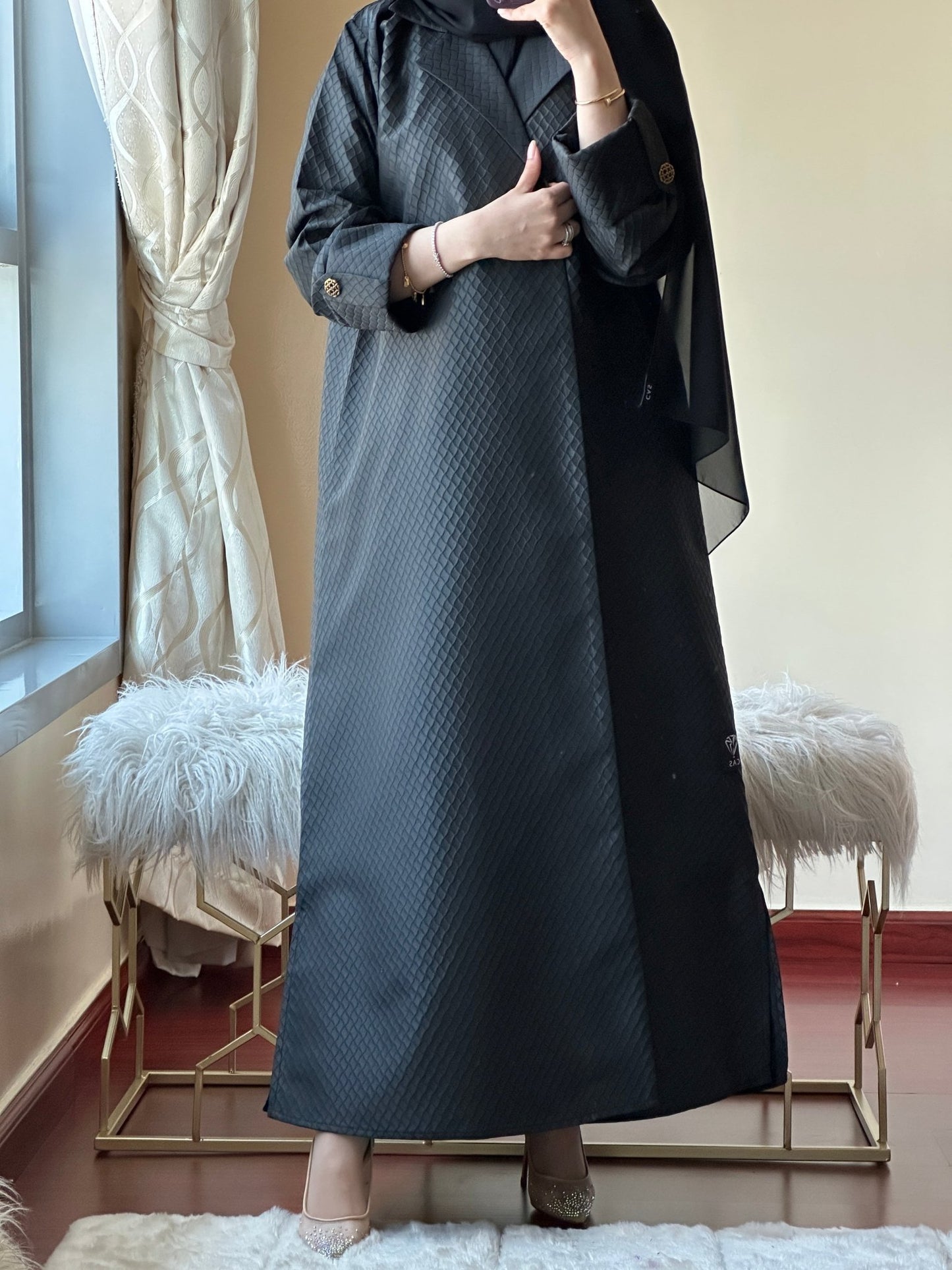 C - Black - Work - Abaya - Set - 94