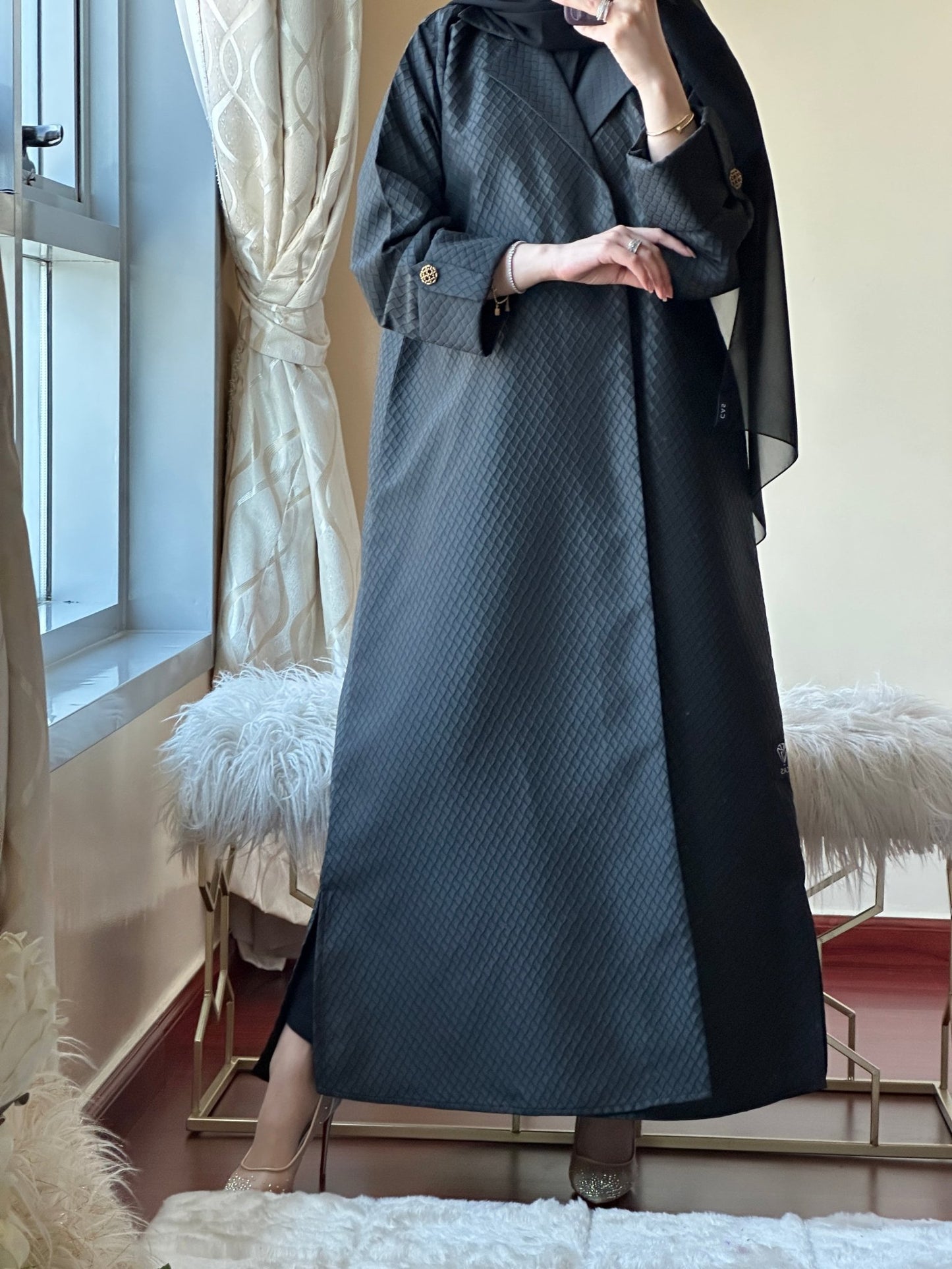 C - Black - Work - Abaya - Set - 94