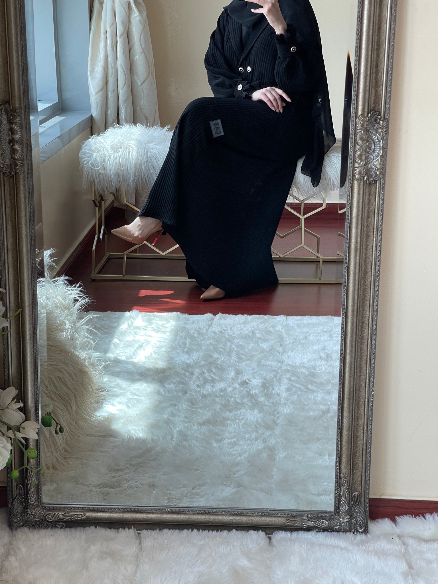 C - Black - Work - Coat - Abaya - Set - 02