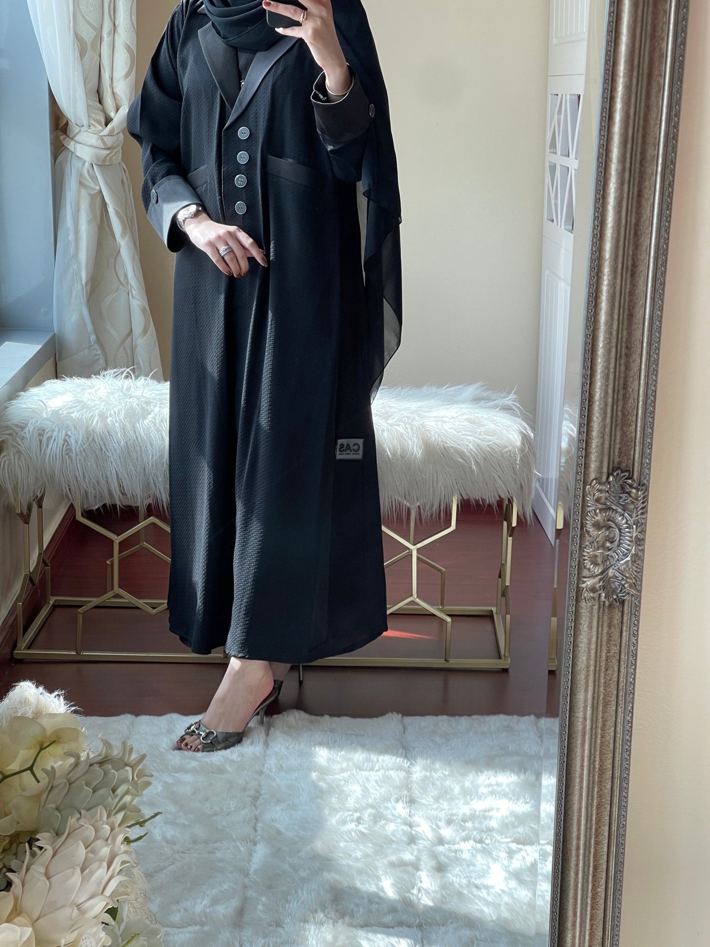 C - Black - Work - Coat - Abaya - Set - 09