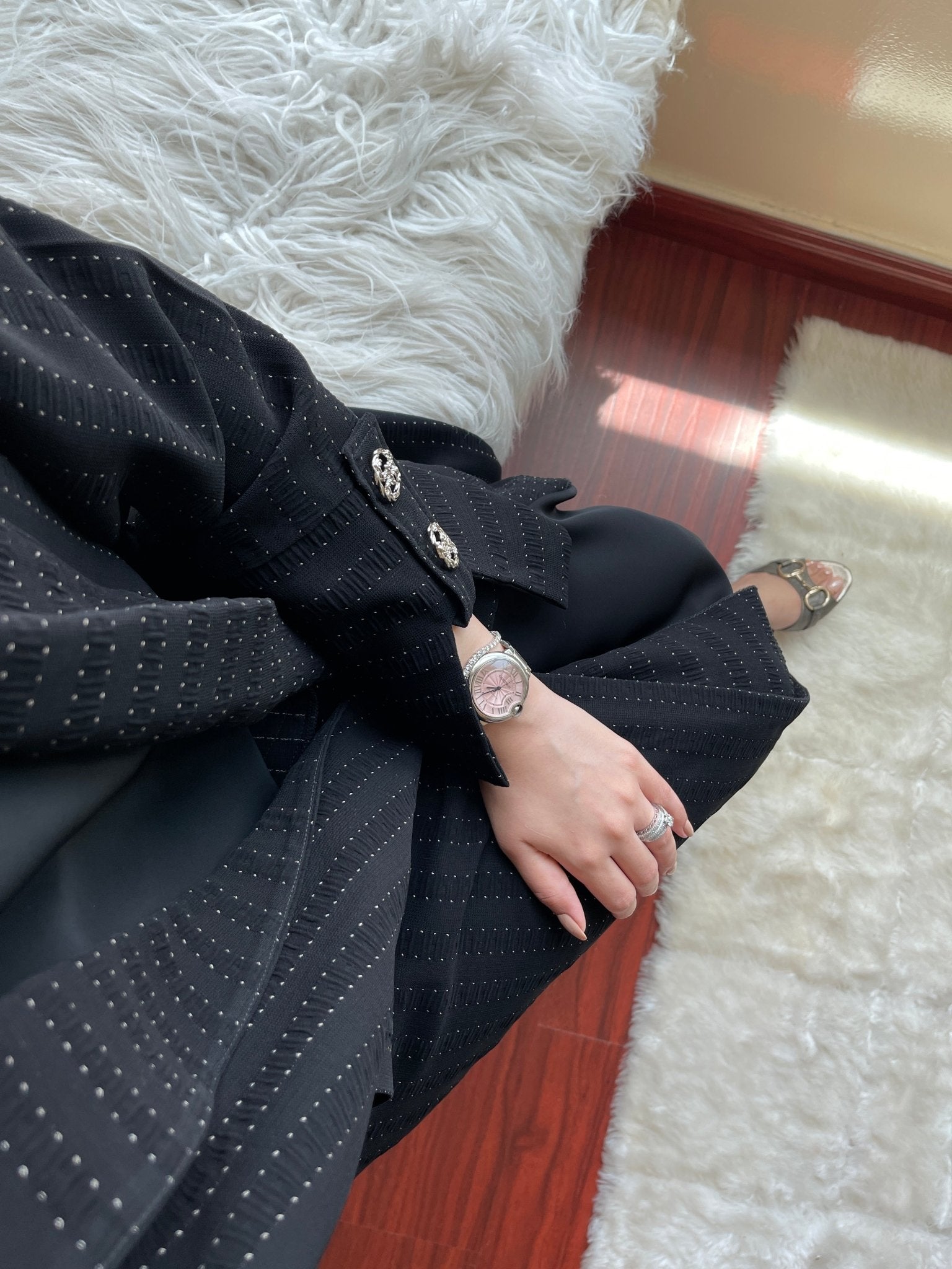 C - Black - Work - Coat - Abaya - Set