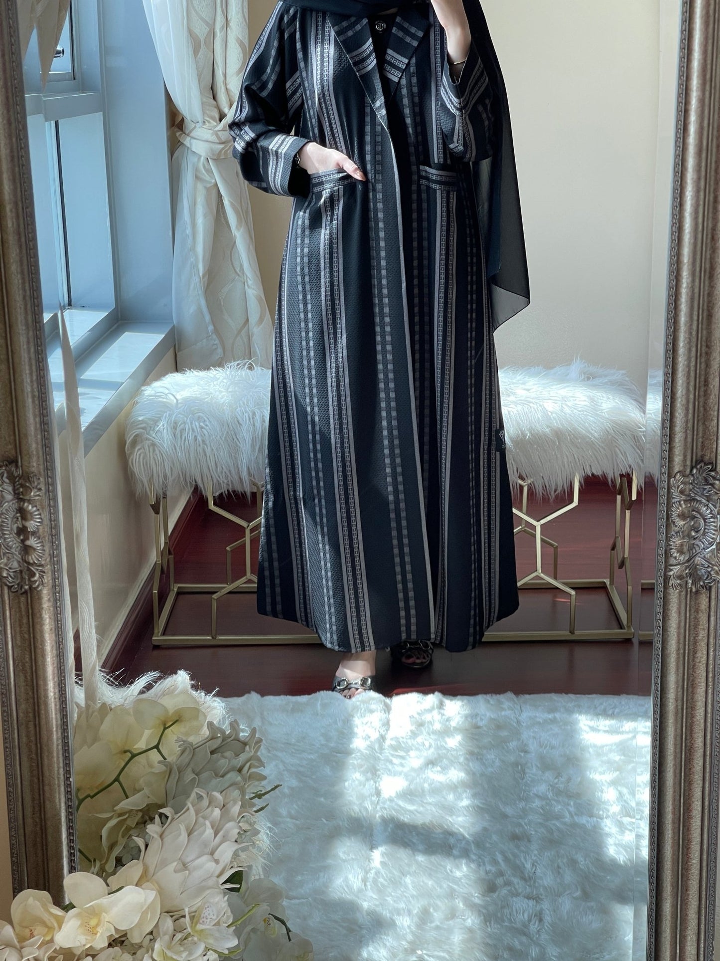 C - Black - Work - Coat - Abaya - Set - 17