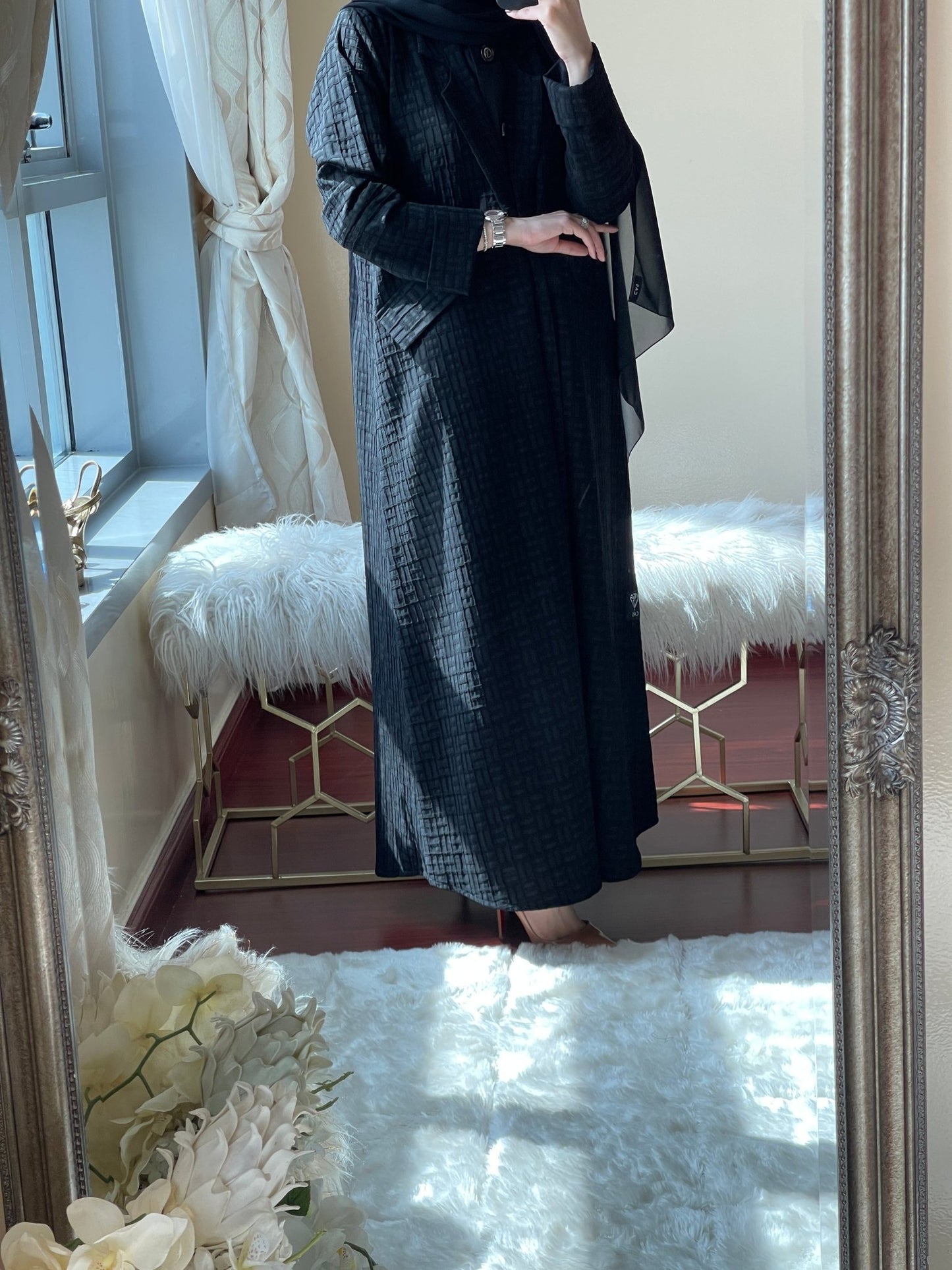 C - Black - Work - Coat - Abaya - Set - 19