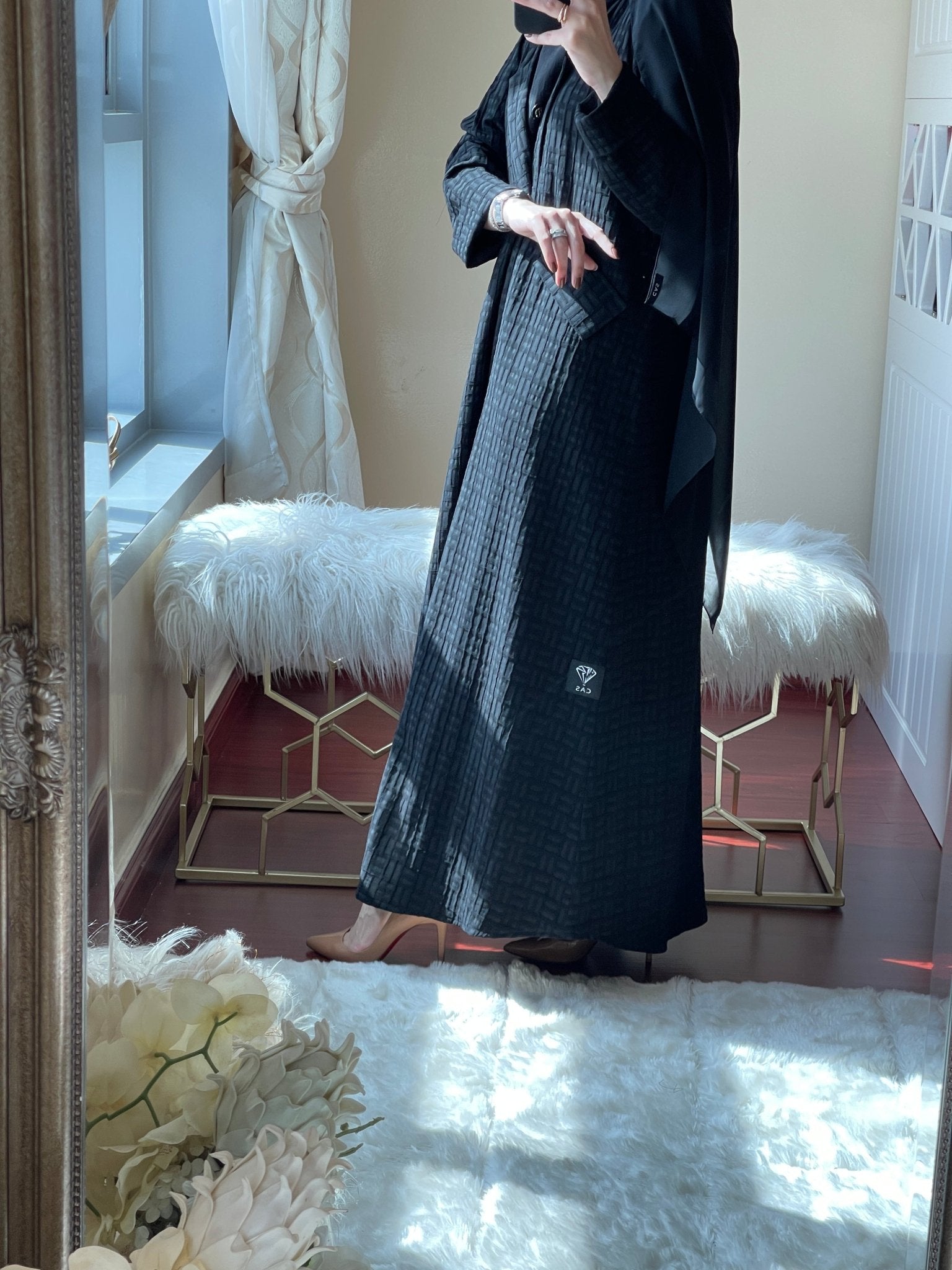 C - Black - Work - Coat - Abaya - Set - 19