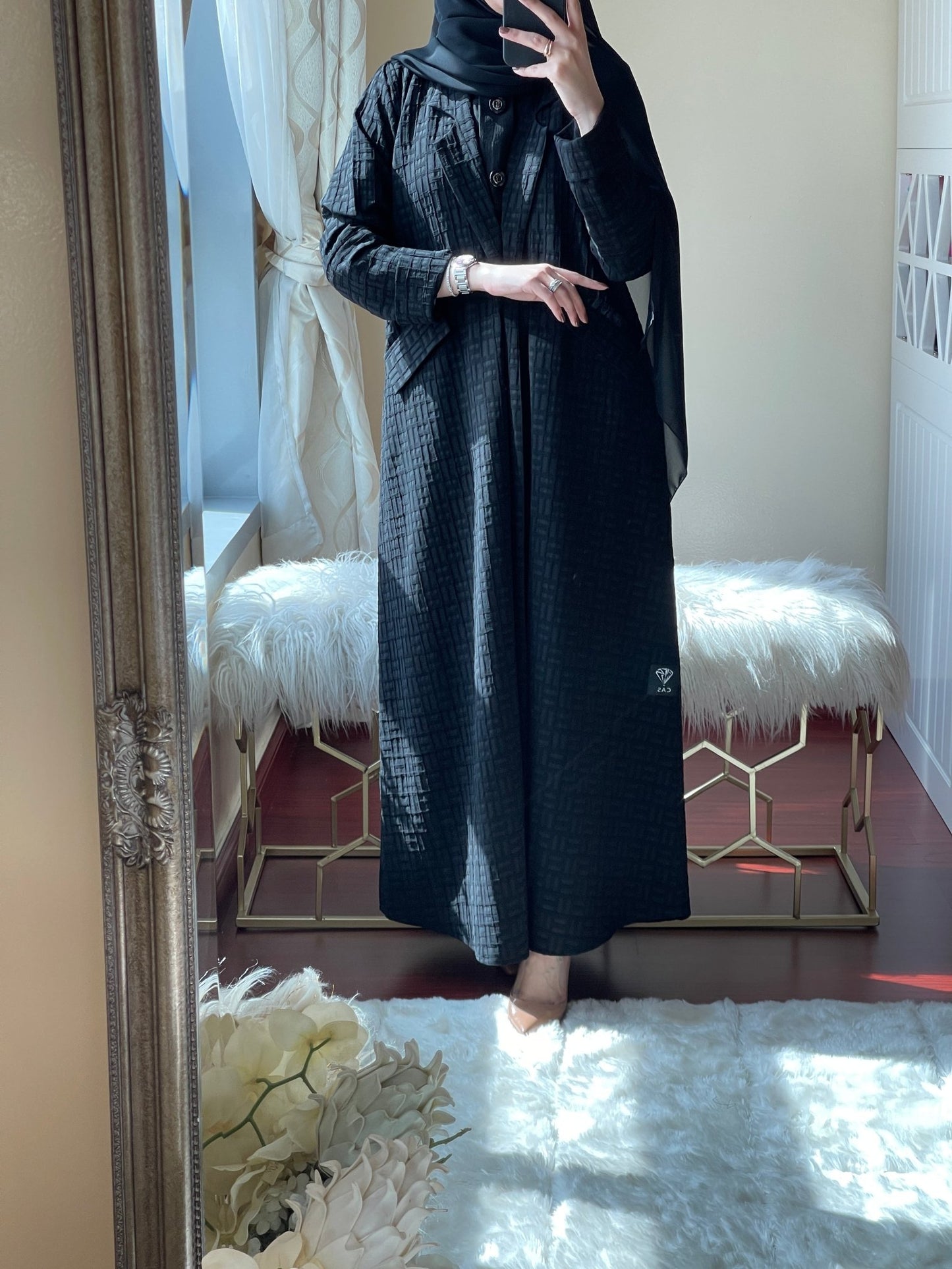 C - Black - Work - Coat - Abaya - Set - 19