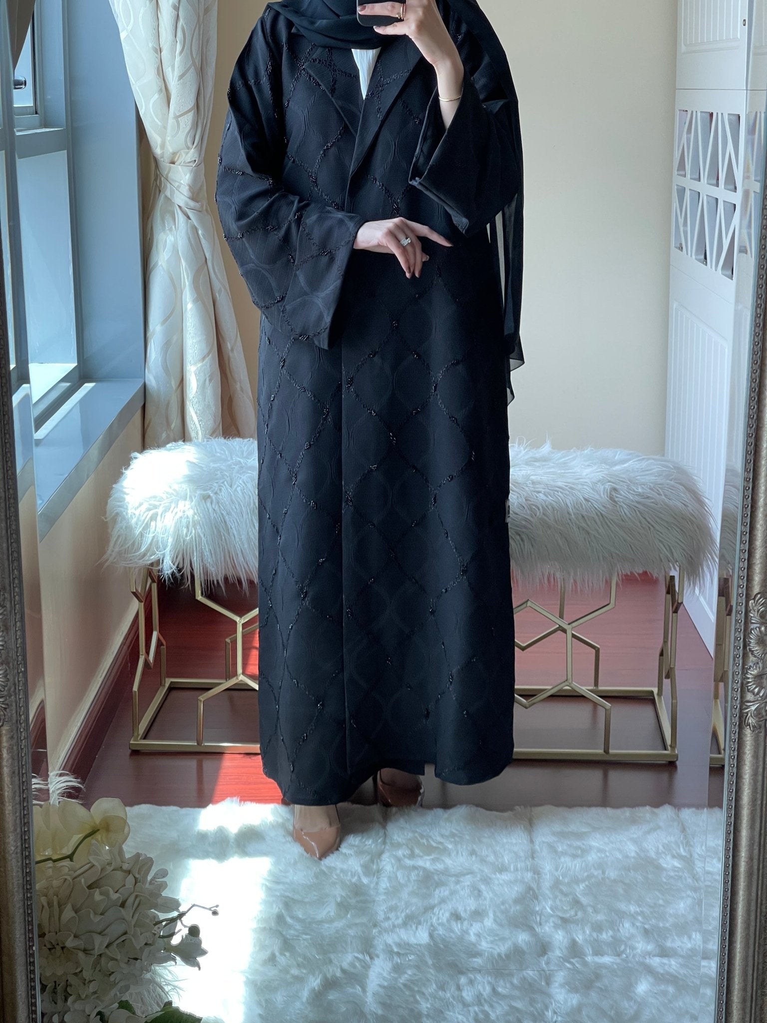 C - Black - Work - Coat - Abaya - Set - 20